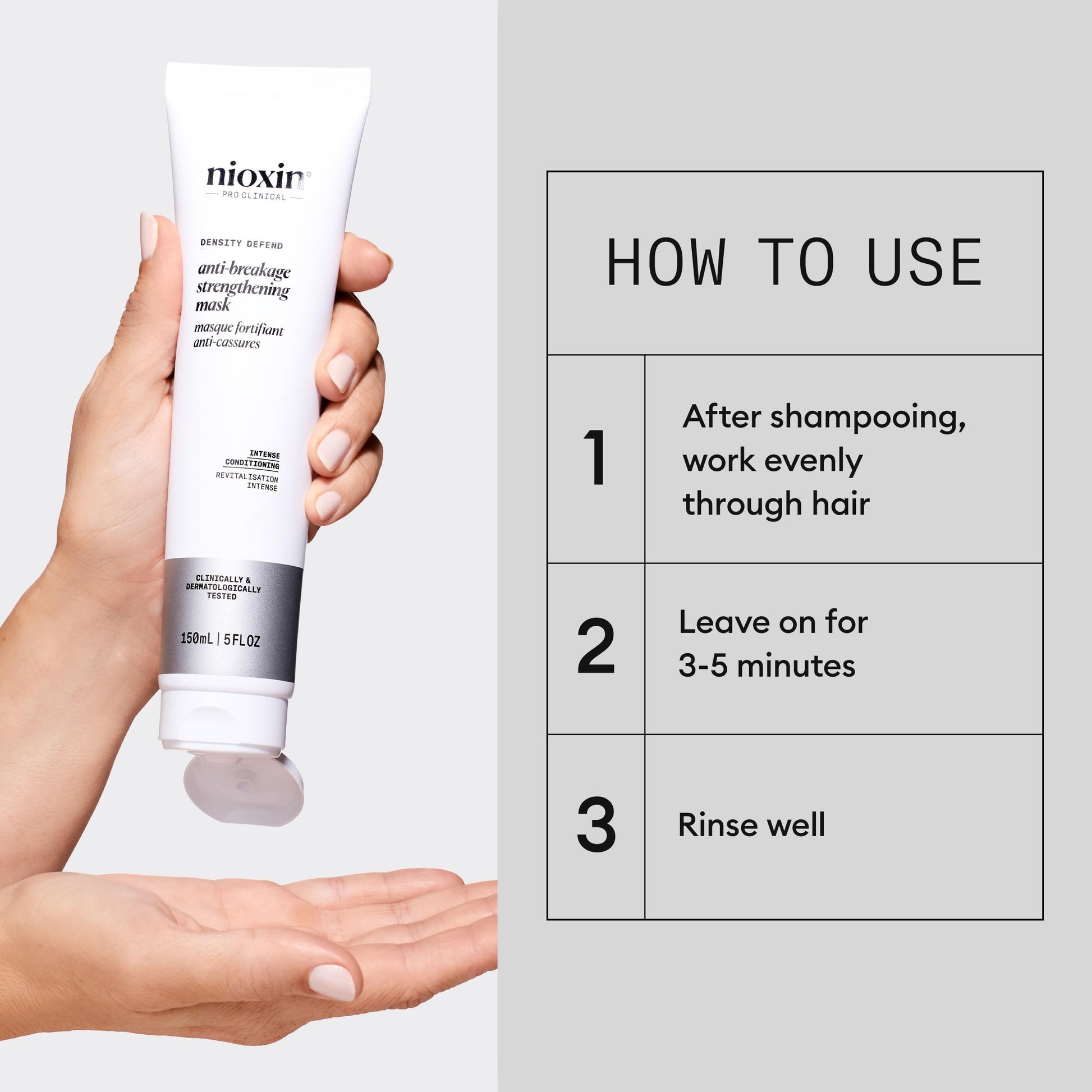 Light Gray Nioxin Density Defend Anti-Breakage Strengthening Mask | Intense Conditioning | Protects Against Hair Breakage | 5.07 Fl Oz