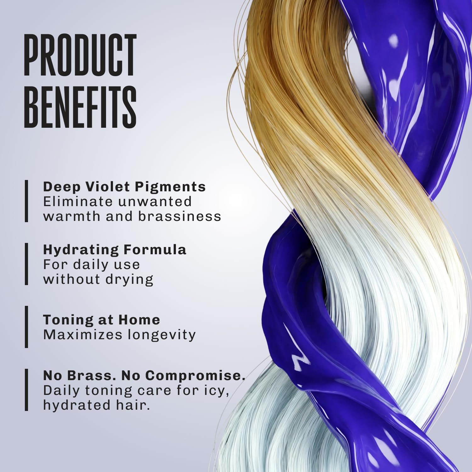 Light Gray Danger Jones Killer Blonde Purple Toning Conditioner – Conditions While Neutralizing Brass, Smooths & Softens Hair – Hydrating Purple Conditioner for Blonde, Bleached & Grey Hair - 1L