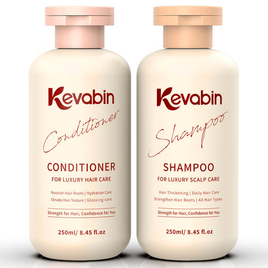 White Smoke Kevabin Shampoo and Conditioner Set for Thinning Hair Care & Thickening - Rosemary Shampoo and Conditioner for Women & Men with Biotin, Ganoderma Lucidum, Free of Parabens & Phthalates, Gently Cleanse