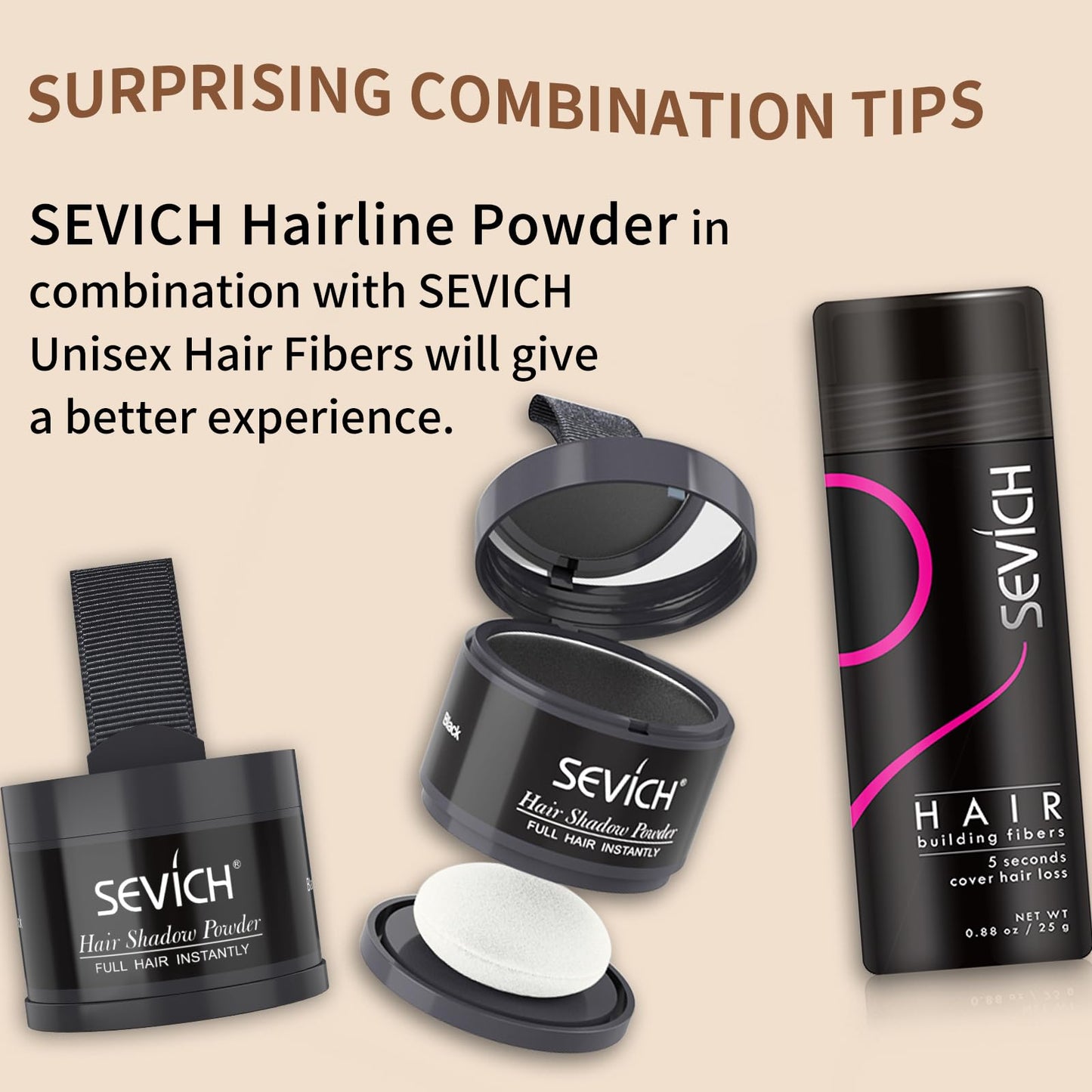 Light Gray Sevich Hairline Powder,Instantly Conceals Hair Loss, Root Touch up Powder, Hair Shadow Toppers for Women & Men, Touch Up for Thinning Gray Hair, Windproof & Sweatproof,Black