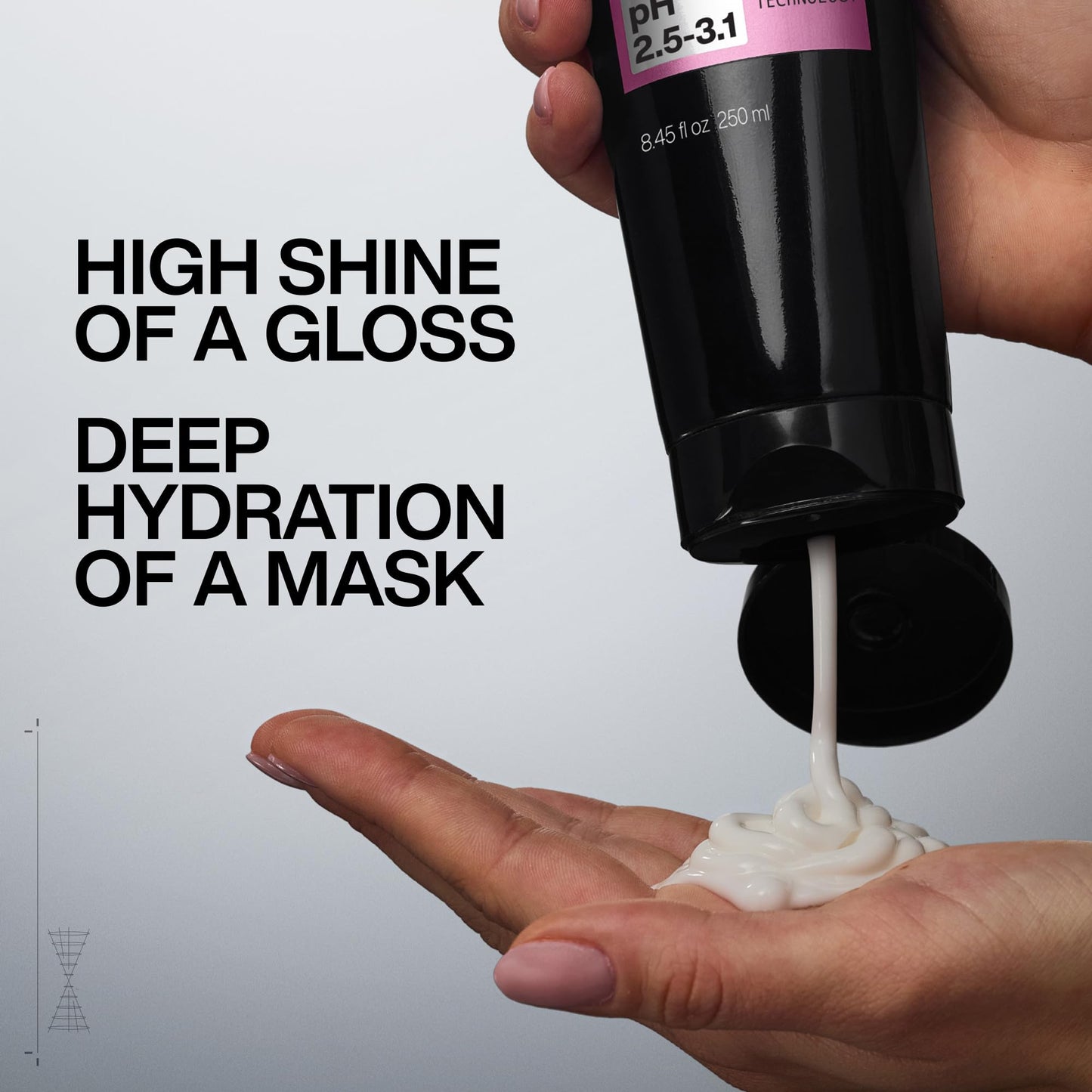 Black Redken Acidic Color Gloss Gloss-in-Mask - 1-Minute High Shine Hair Treatment & Deep Hydration, Silicone-Free Mask for Dull or Color-Treated Hair, 1 Fl Oz