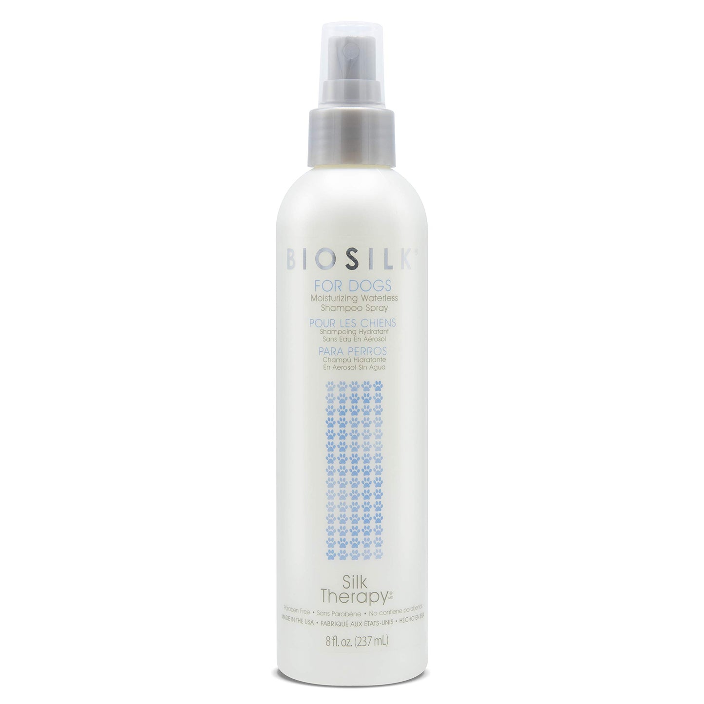 Lavender BioSilk for Dogs Silk Therapy Deep Moisture Waterless Shampoo Spray, No Rinse Between-Bath Dog Grooming Spray, Sulfate and Paraben Free, pH Balanced, Made in USA, 8 Fl Oz