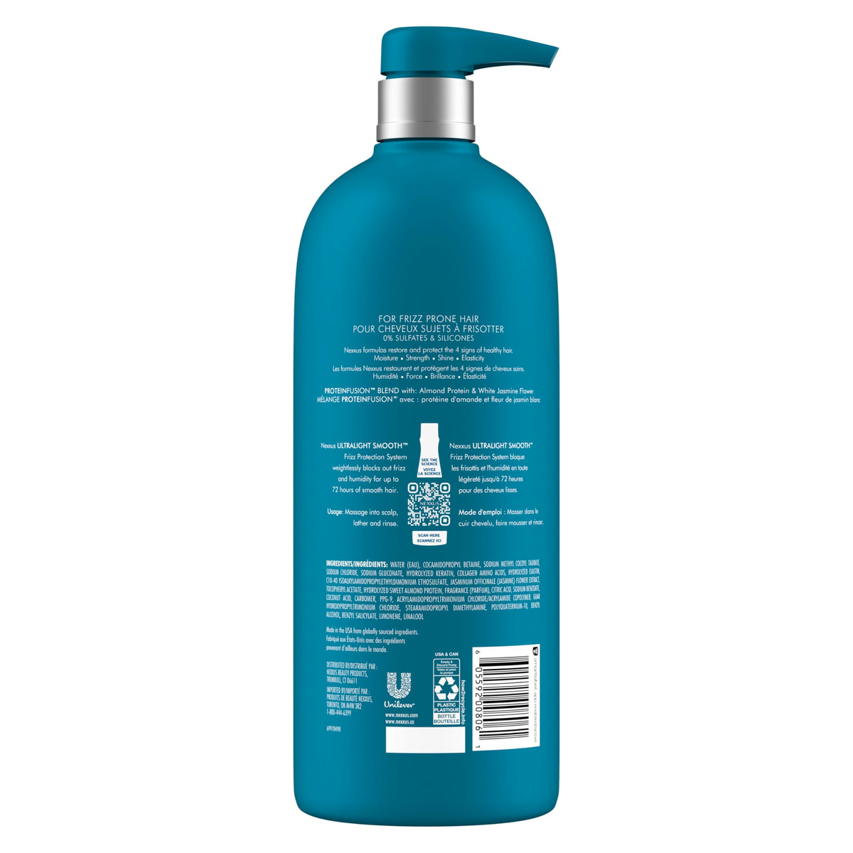 Dark Cyan Nexxus Shampoo Ultralight Smooth for Dry & Frizzy Hair Sulfate-Free 33.8 oz