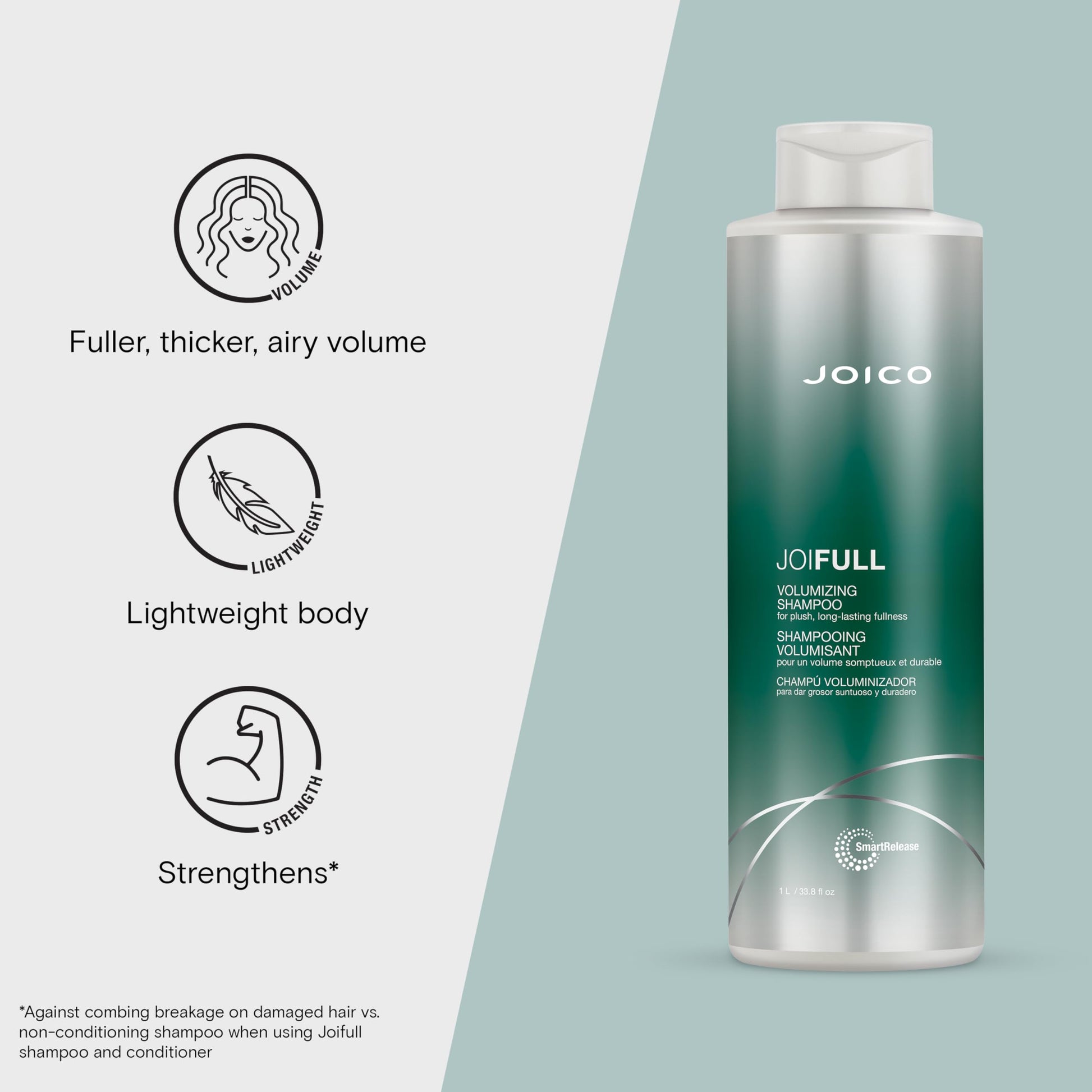 Lavender Joico JoiFULL Volumizing Shampoo | For Fine, Thin Hair | Add Instant Body | Long-Lasting Fullness | For Thicker Bouncier Hair | Boost Shine | With Lotus Flower & Bamboo Extract | 33.8 Fl Oz