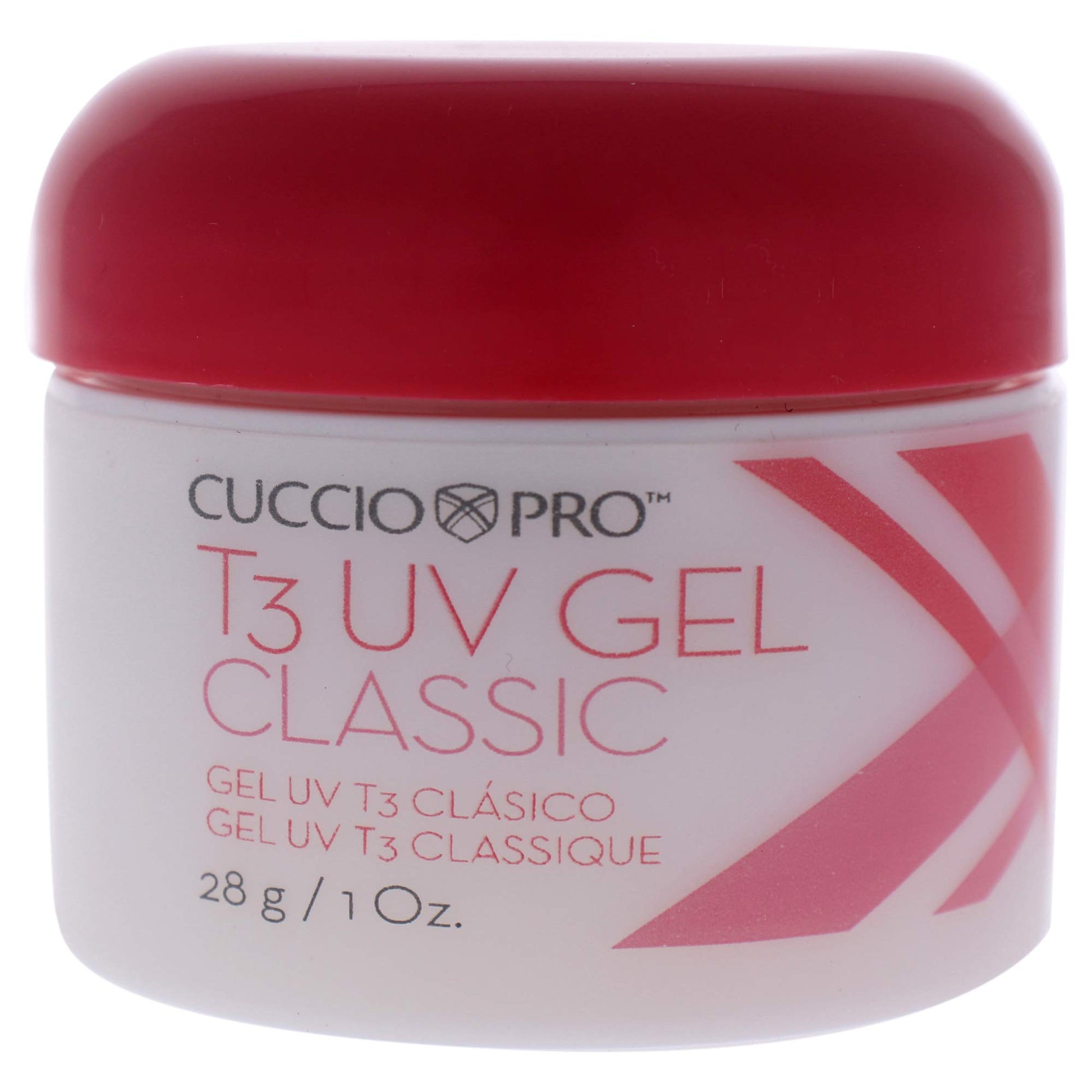 Dark Red Cuccio Pro T3 UV Gel Classic - Easy Application - Strength And Durability - High Shine And Odor Free - Maintains Natural Nail Thickness - Optimal For Short Nail Beds - Pink - 1 Oz Nail Gel