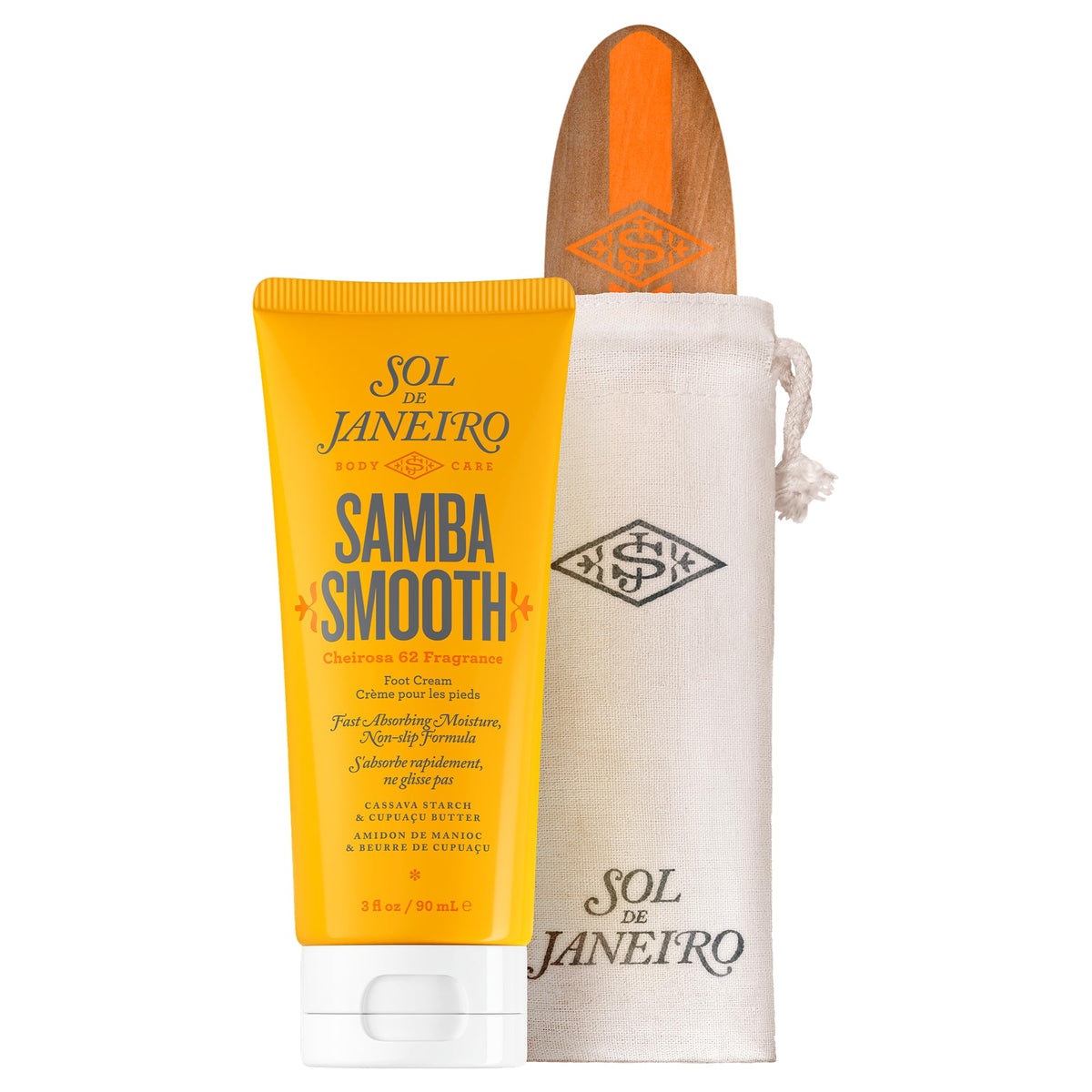 White Smoke Sol de Janeiro Samba Smooth Foot Cream with Smoothing Board