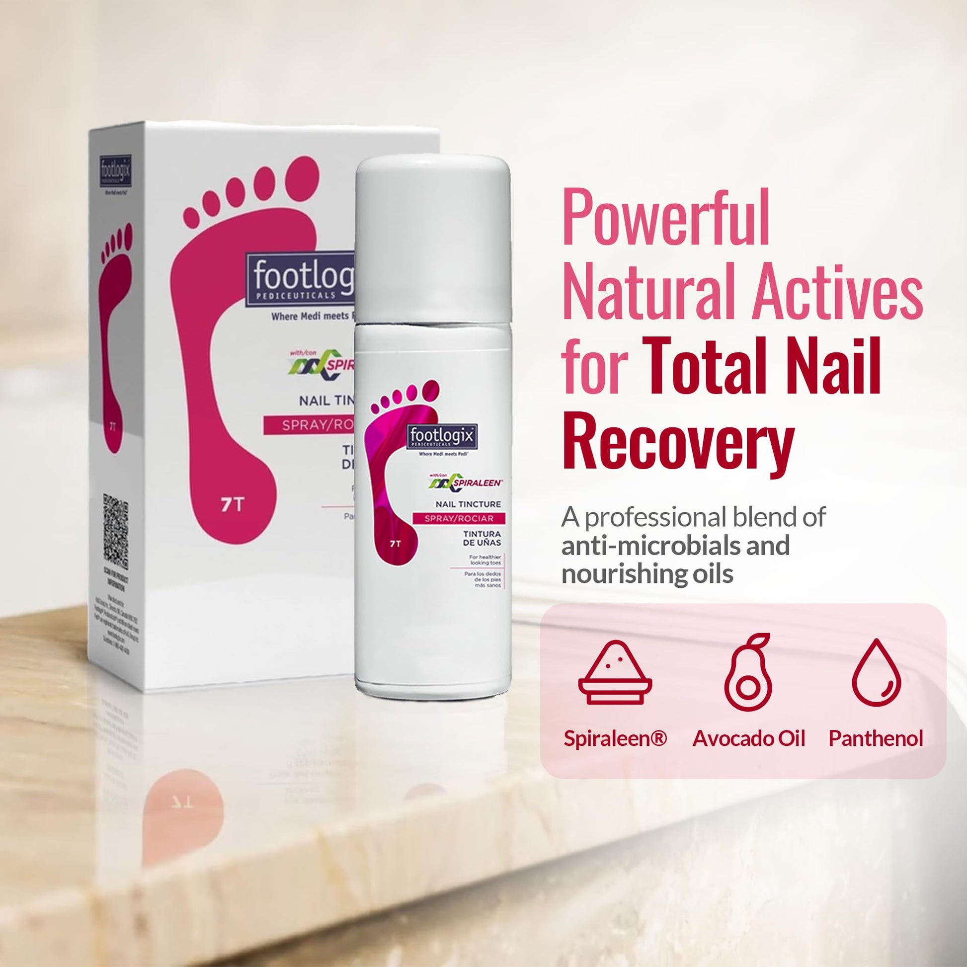 White Smoke FOOTLOGIX Nail Tincture Spray with Spiraleen, 1.55 Fl Oz (Pack of 1)