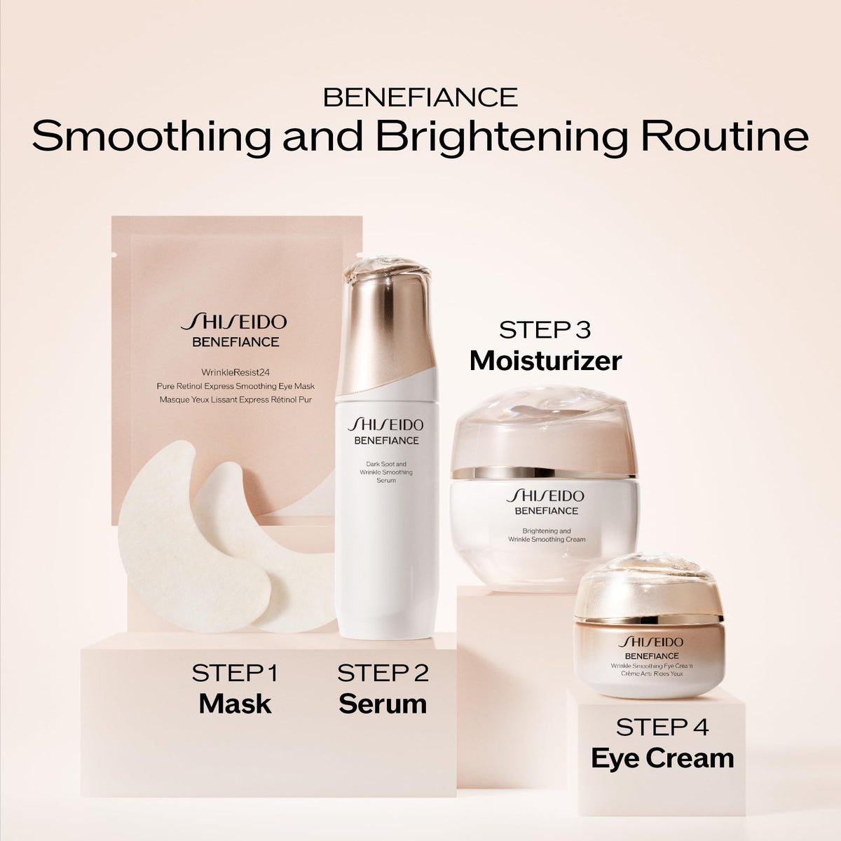 Misty Rose Shiseido Benefiance WrinkleResist24 - Pure Retinol Express Smoothing Eye Mask - 12 Sets of Two Eye Masks - Reduces Appearance of Wrinkles in 15 Minutes