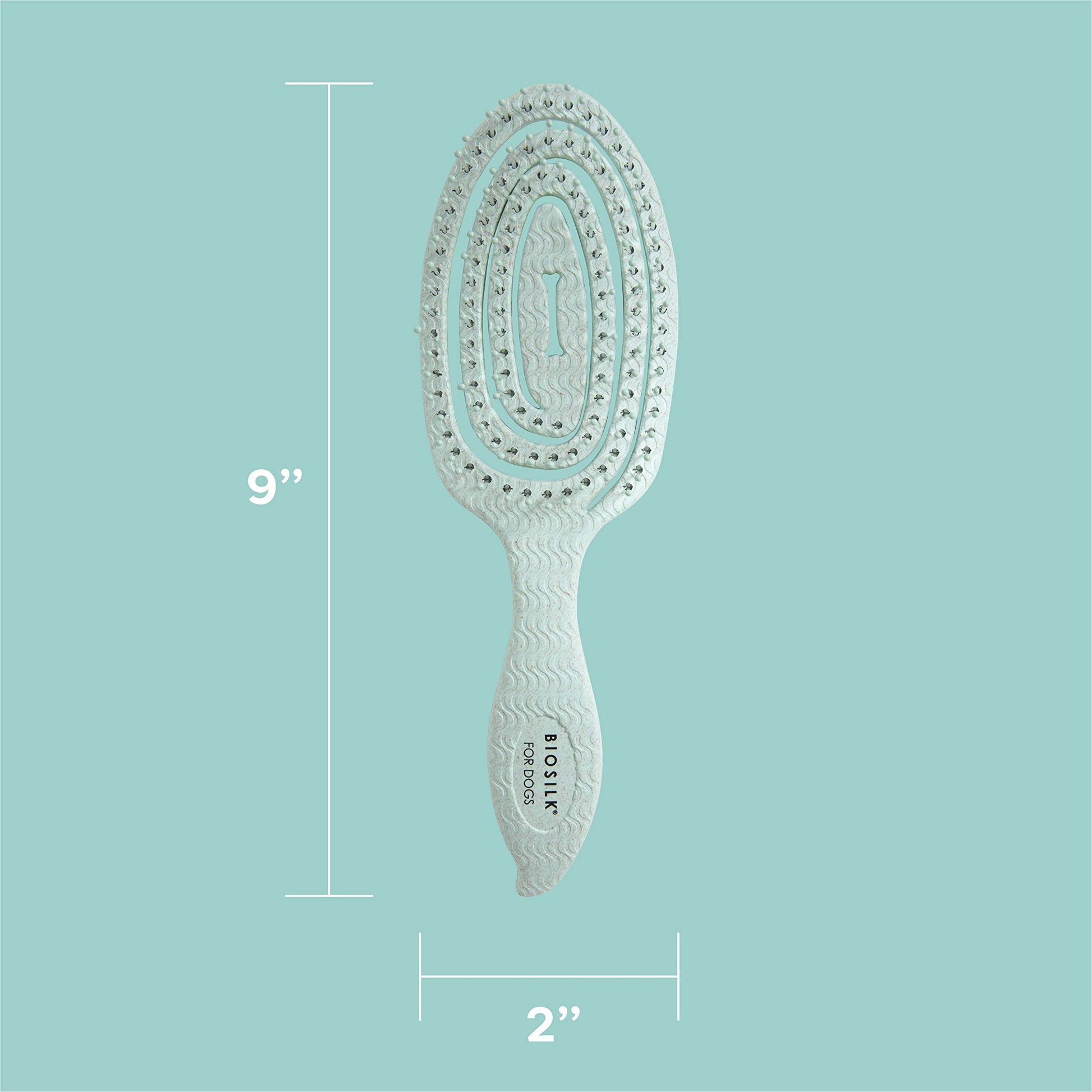 Light Steel Blue BioSilk for Pets Eco Friendly Detangling Pin Brush for Dogs, Gentle Dog Grooming Brush Designed to Help Remove Knots and Tangles and Support Healthy Coats for All Dogs