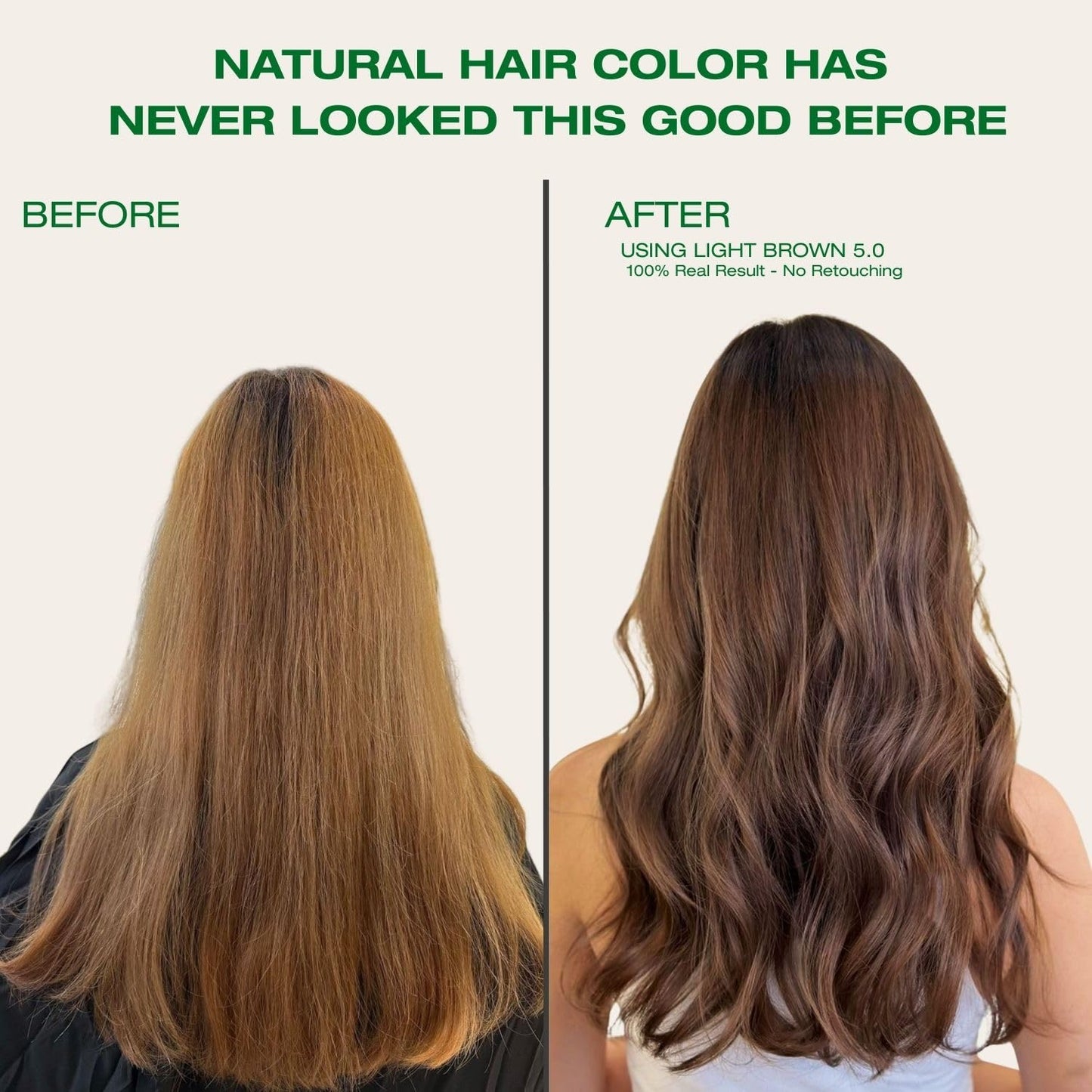 Misty Rose Naturigin Permanent Hair Dye, 5.0 Light Chocolate Brown – Ammonia Free, 100% Gray Coverage, Vegan, Salon Quality Hair Dye