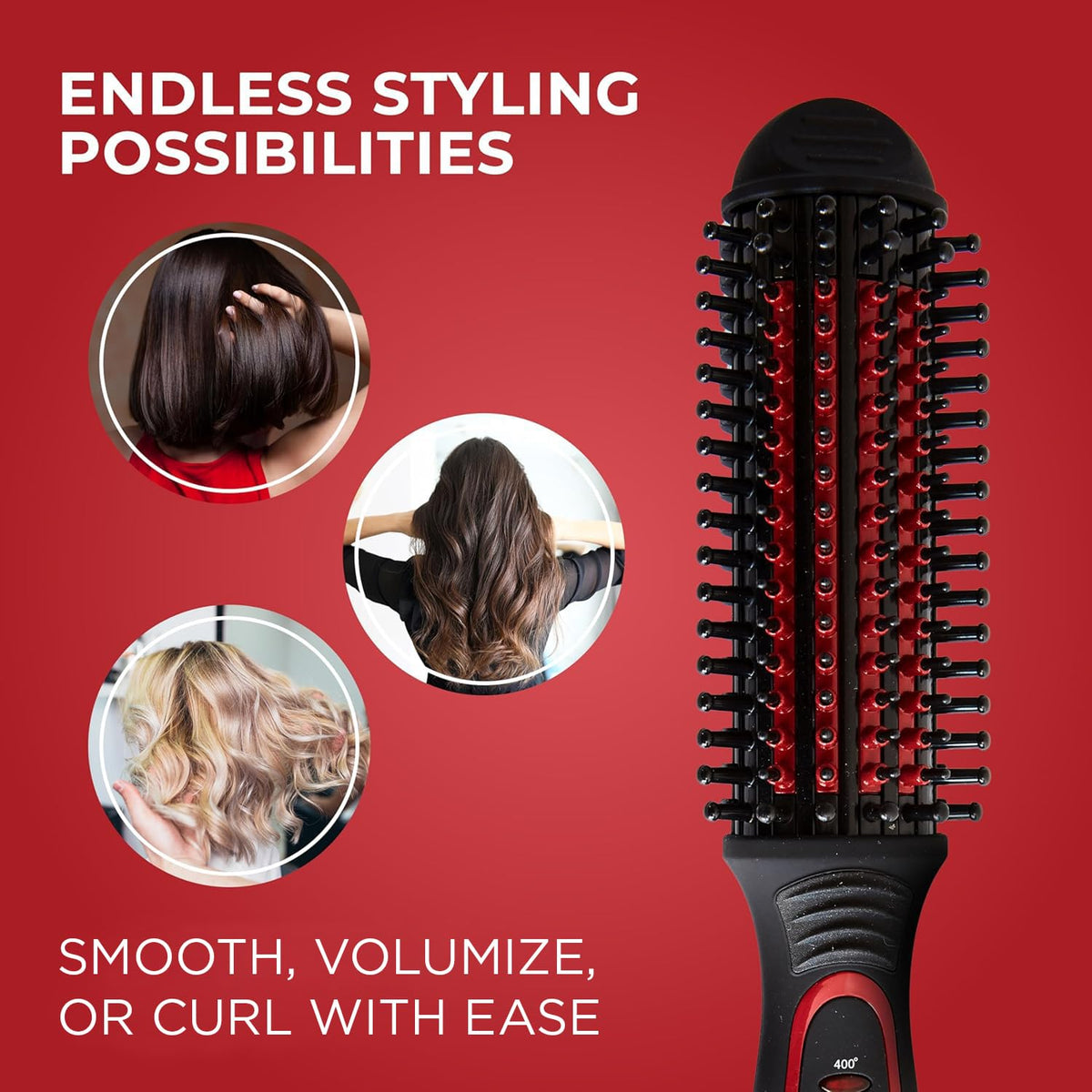 Brown FHI Heat Stylus Thermal Styling Brush w/Tourmaline Ceramic