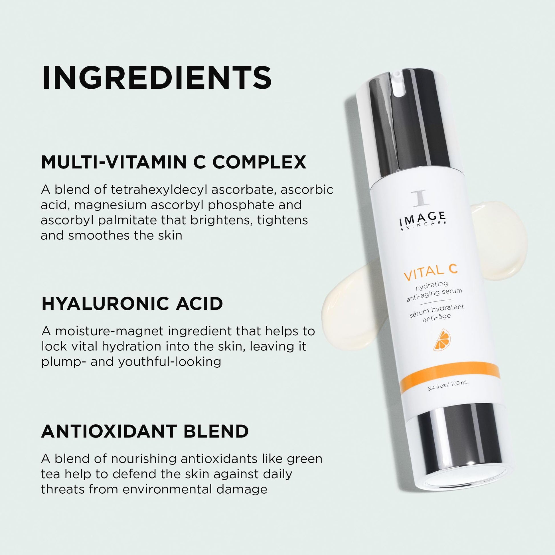 Lavender IMAGE Skincare, VITAL C Hydrating Face Serum, with Vitamin C and Hyaluronic Acid, to Brighten, Tone and Smooth Appearance of Wrinkles, 1.7 fl oz