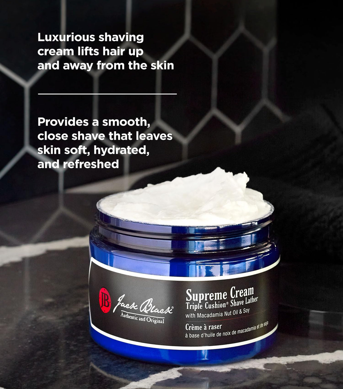 Black Jack Black Supreme Cream Triple Cushion Shave Lather, 2.6 oz (Pack of 3)