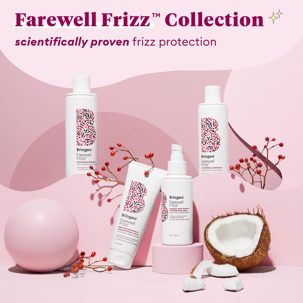 Misty Rose Briogeo Farewell Frizz Blow Dry Perfection & Heat Protectant Crème