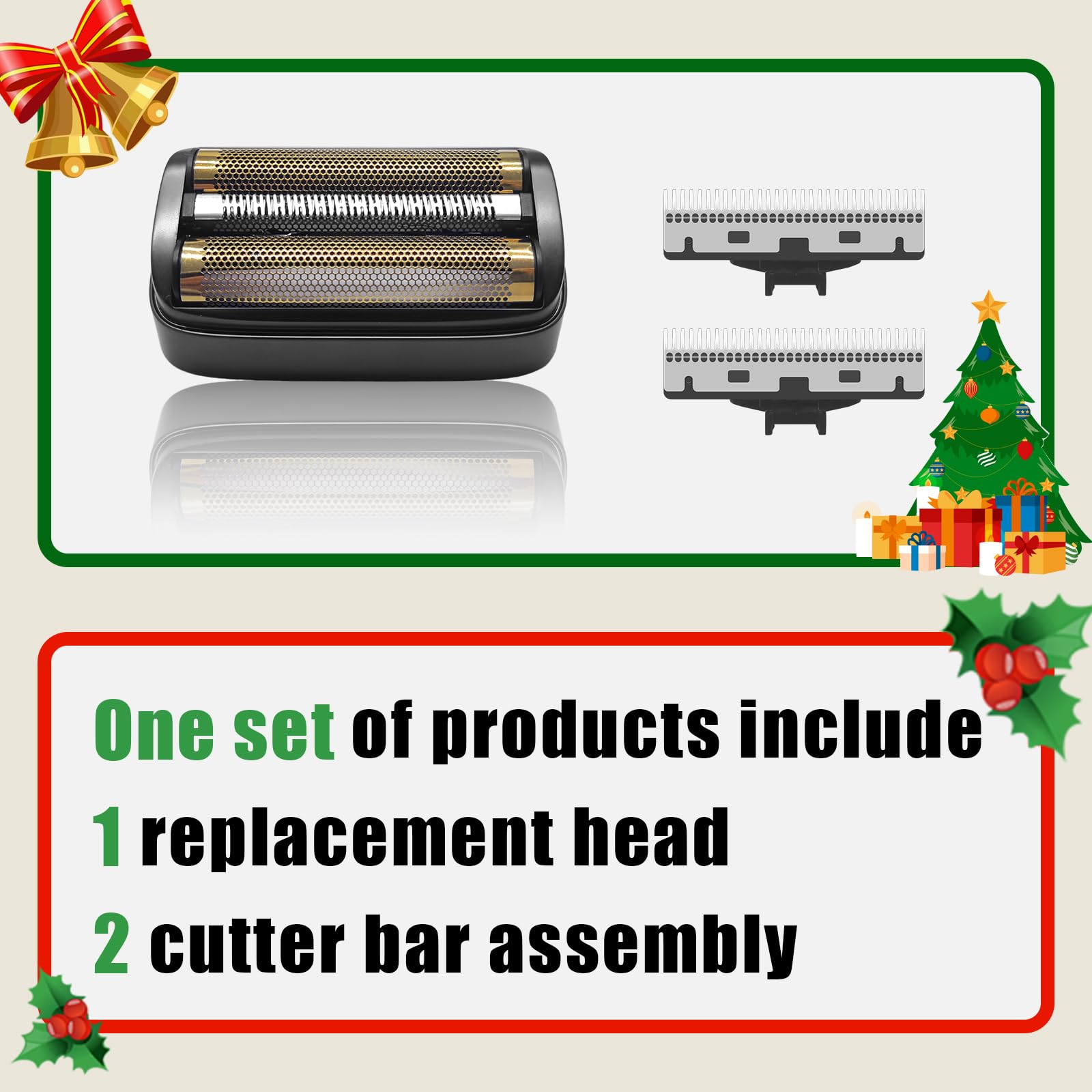 White Smoke Shaver Replacement Foil and Inner Cutters Compatible with Andis 17300 reSURGE Electric Shaver,Black (2 Pack)