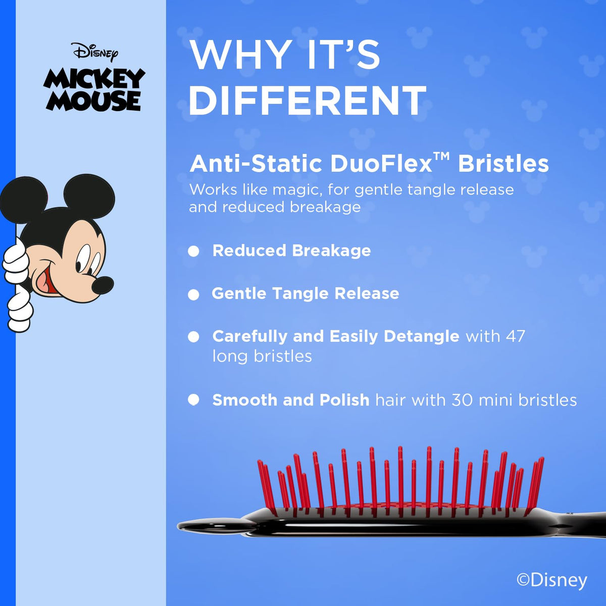 Light Blue FHI Heat UNbrush Detangling Hairbrush Disney Collection - Mickey or Minnie