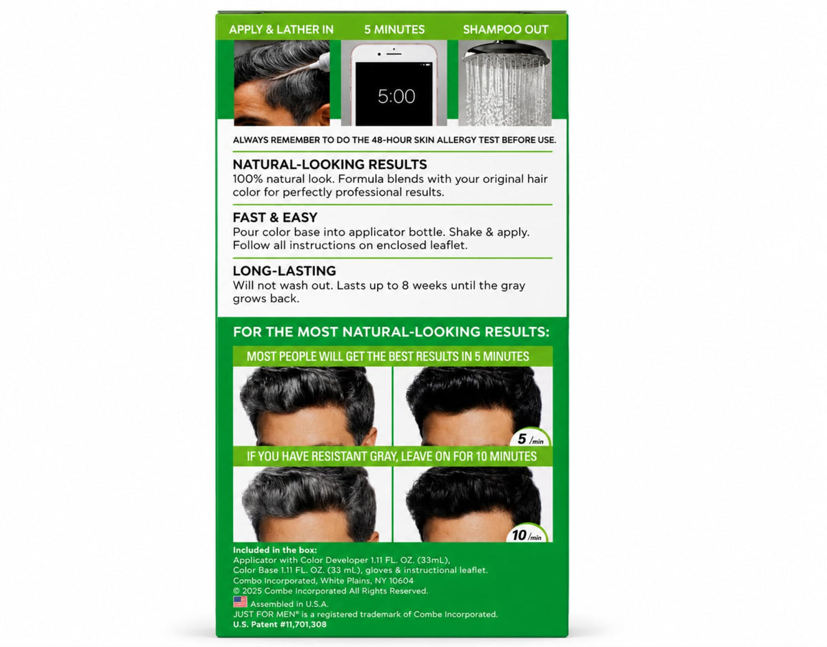 Black JUST FOR MEN Hair Color H-55 Real Black 1 Each (Pack of 5)