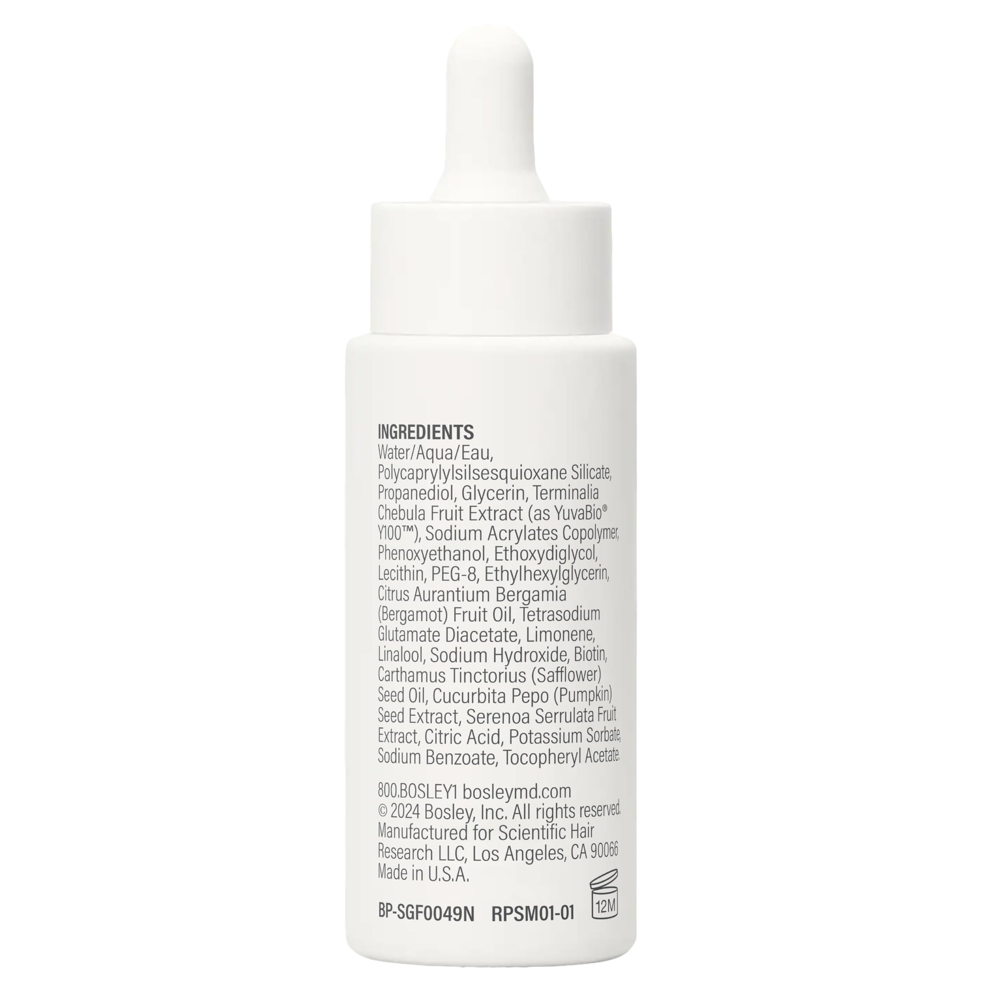 Light Gray Bosley Revive+ Densifying Serum for Men – Drug-Free Hair Regrowth Treatment – Biotin, Saw Palmetto, Pumpkin Seed, Y100 Botanical Compound – Thicker, Fuller Hair in 45 Days – 1 Month Supply