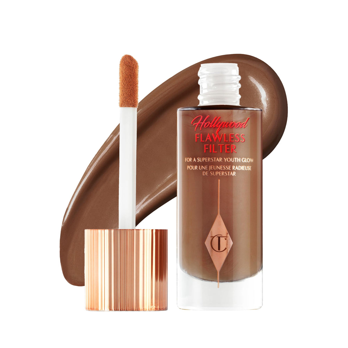 White Smoke Charlotte Tilbury Hollywood Flawless Filter - Multi‑Use Makeup Primer, Complexion Booster & Illuminating Liquid Highlighter with Sheer Coverage - Smooths & Blurs Skin