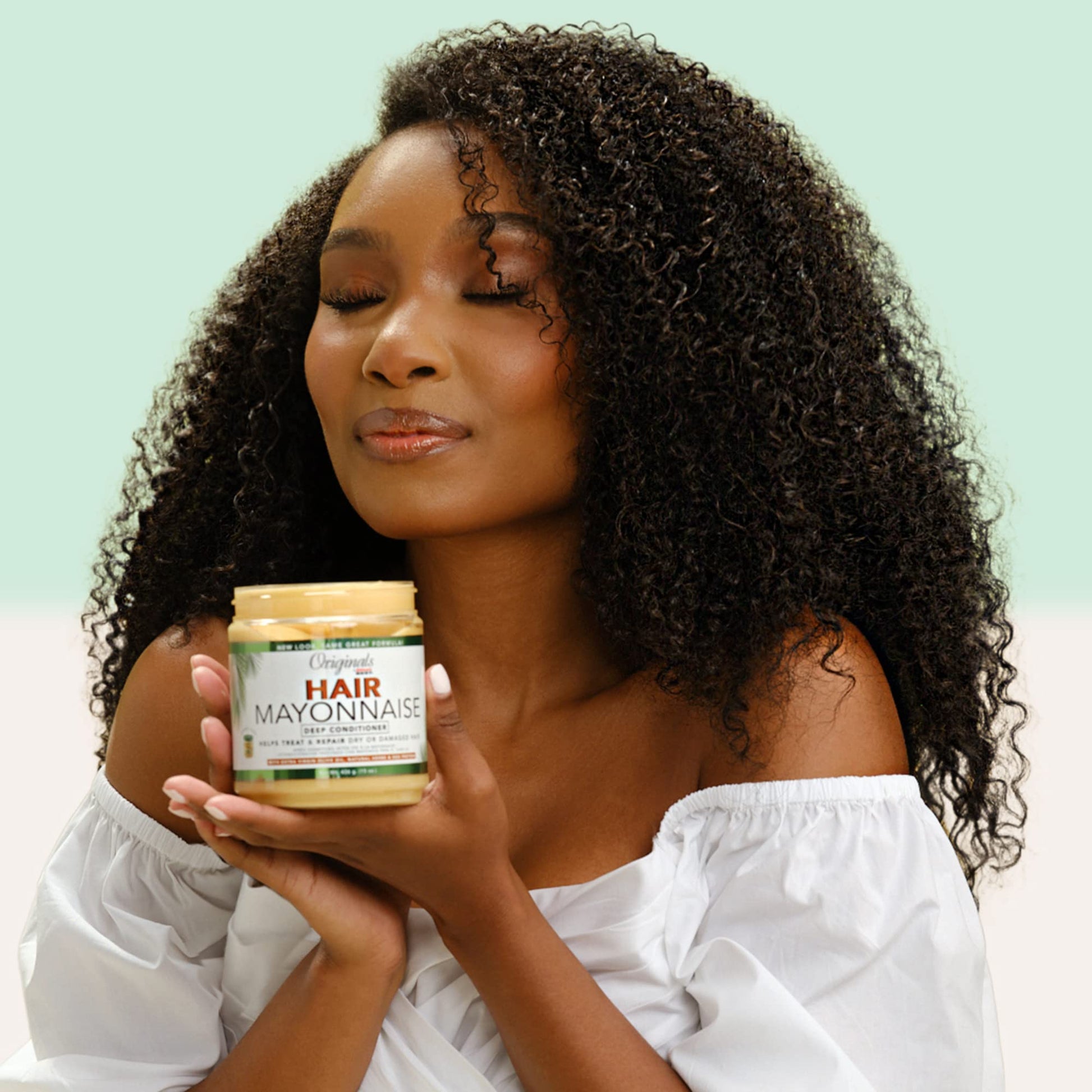 Light Gray Originals By Africa's Best Hair Mayonnaise Conditioner – 2 Pack (15 oz Jars) – Enriched with Herbal Extracts, Egg Protein & Olive Oil for Deep Conditioning & Repair