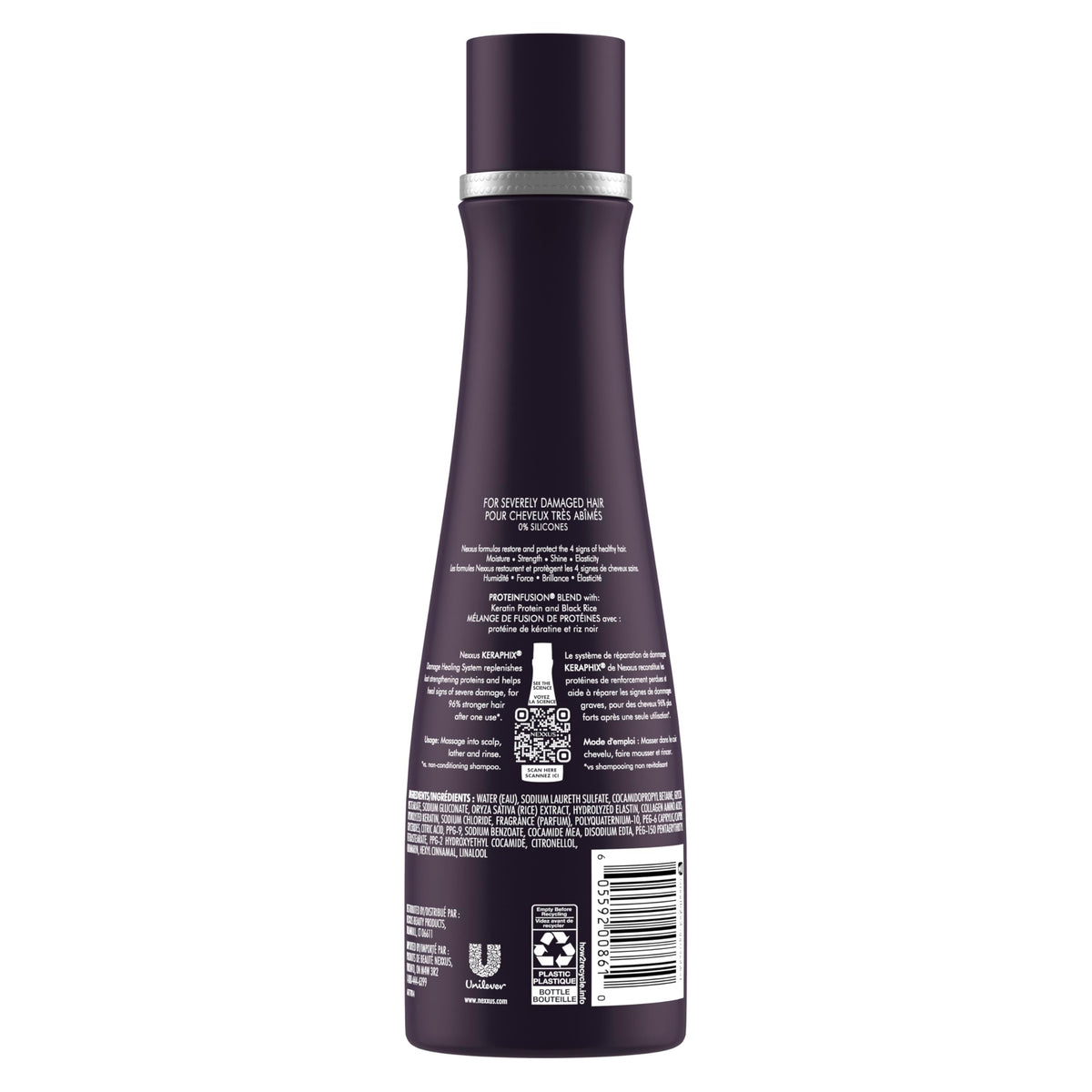White Smoke Nexxus KERAPHIX Shampoo for Damage Repair for Damaged Hair Powered by KRT Keratin Resistance Therapy with Liquid Crystal Amino Acids 8.5 oz