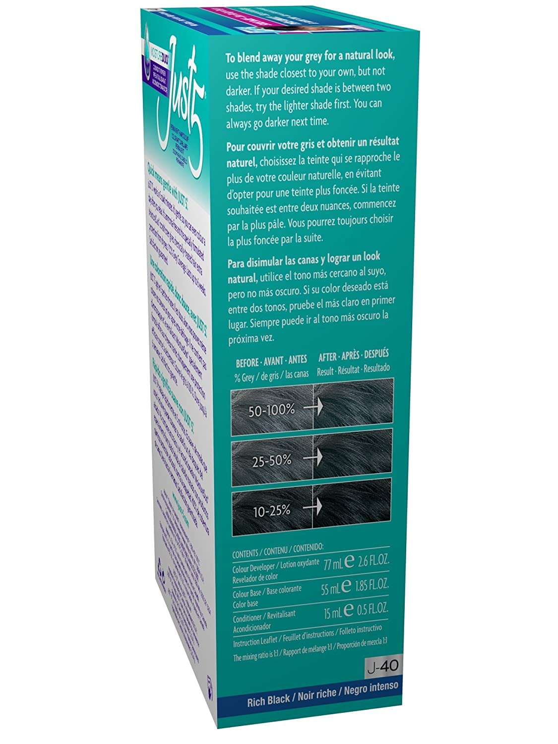 Light Sea Green Just 5 Color Rich Black J-40 (3 Pack)