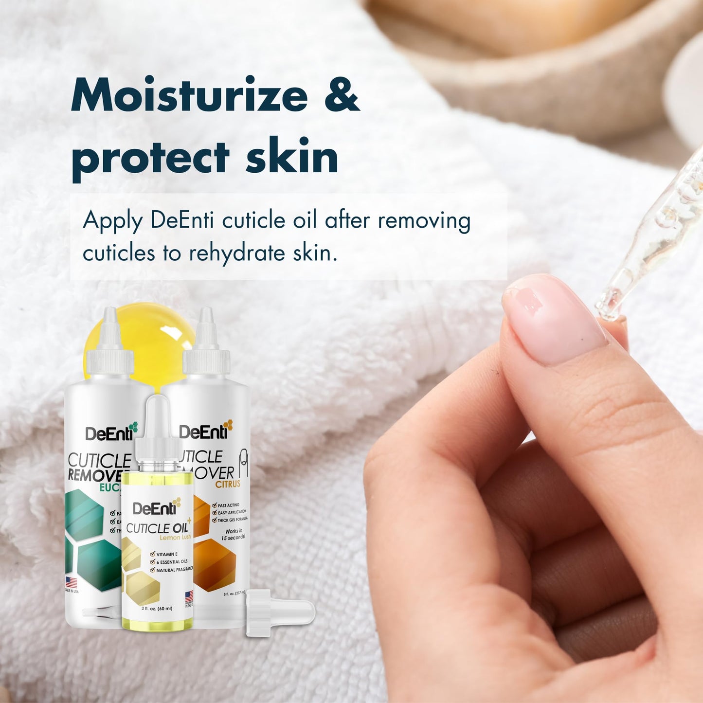 White Smoke DeEnti Instant Cuticle Remover Gel, Professional Cuticle Softener with Instant 15-Second Removal, 8oz Bottle for Hand, Foot & Nail Care, Salon Quality Manicure & Pedicure Supplies