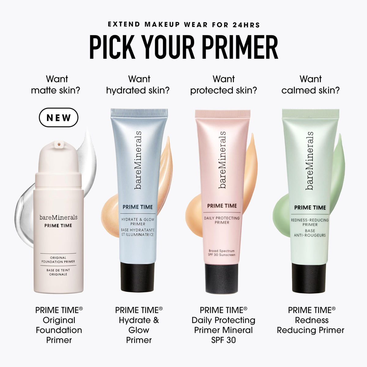 White Smoke bareMinerals Prime Time Original Foundation Primer, 1 oz