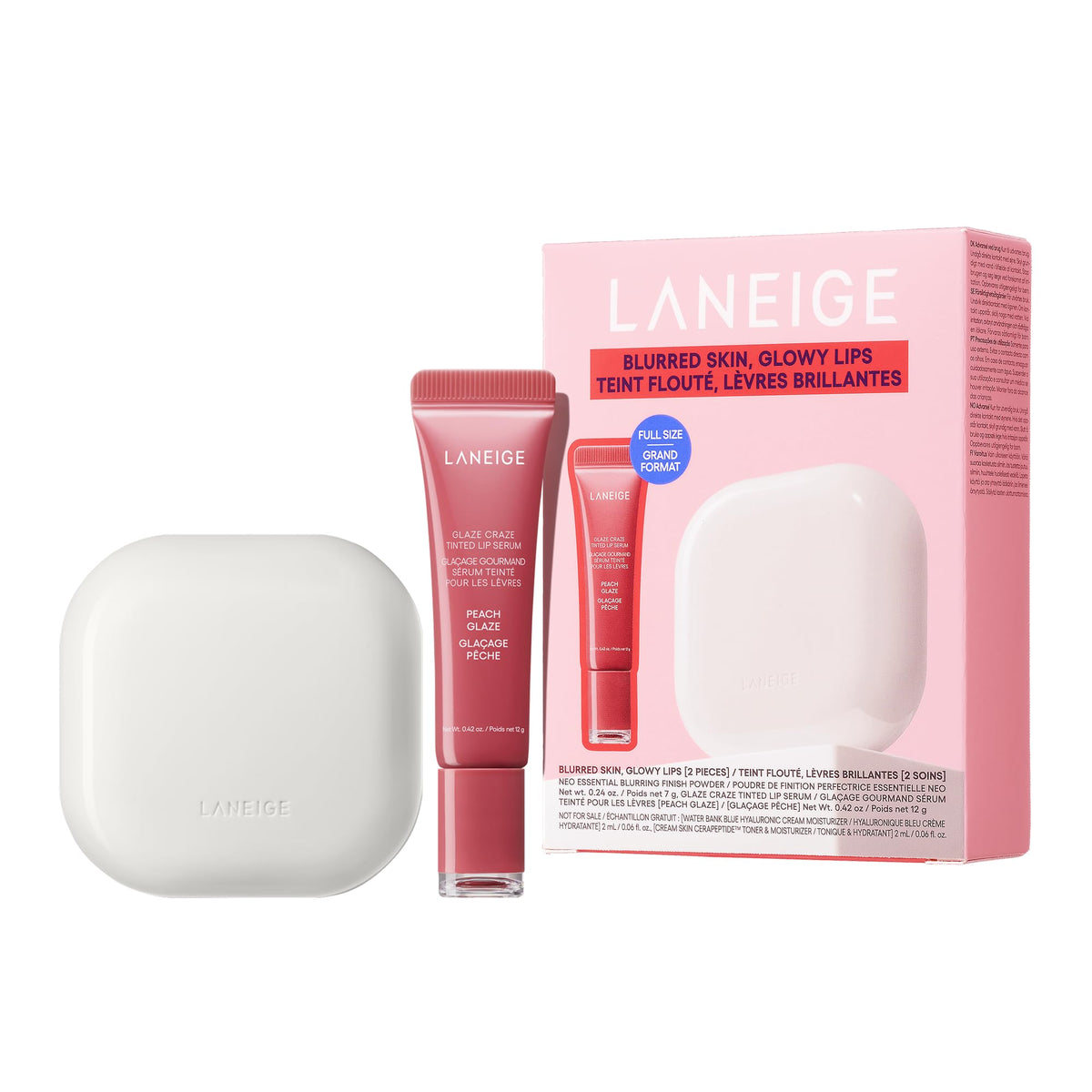White Smoke LANEIGE Blurred Skin & Glowy Lips Set