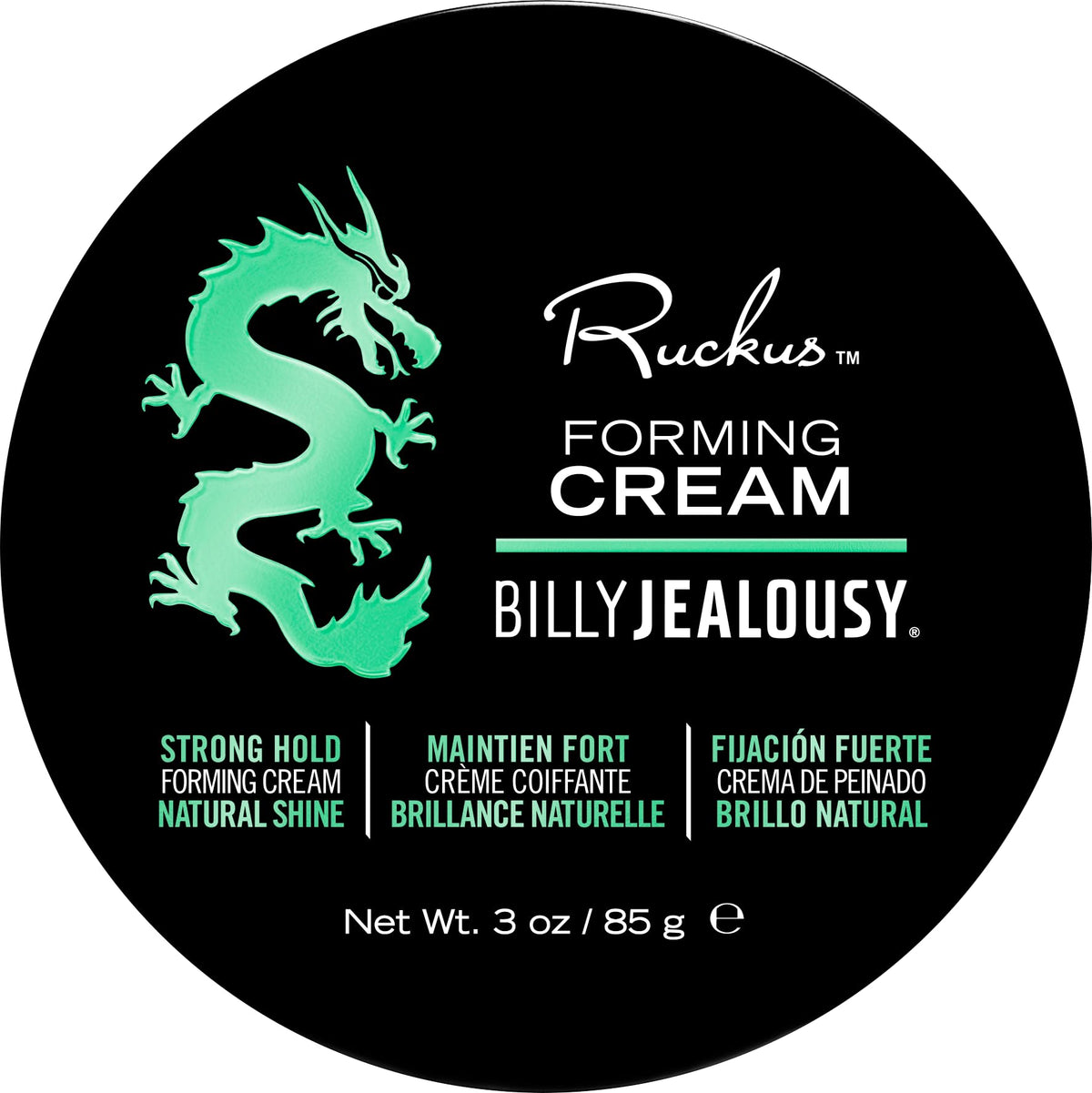 Black Billy Jealousy Ruckus Hair Forming Cream for Men with Strong Hold and High Shine, Reworkable, Natural Looking, Water Soluble Styling Product
