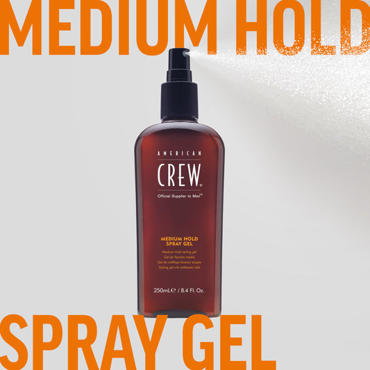 Light Gray American Crew Men's Hair Spray, Medium Hold, 8.45 Fl Oz