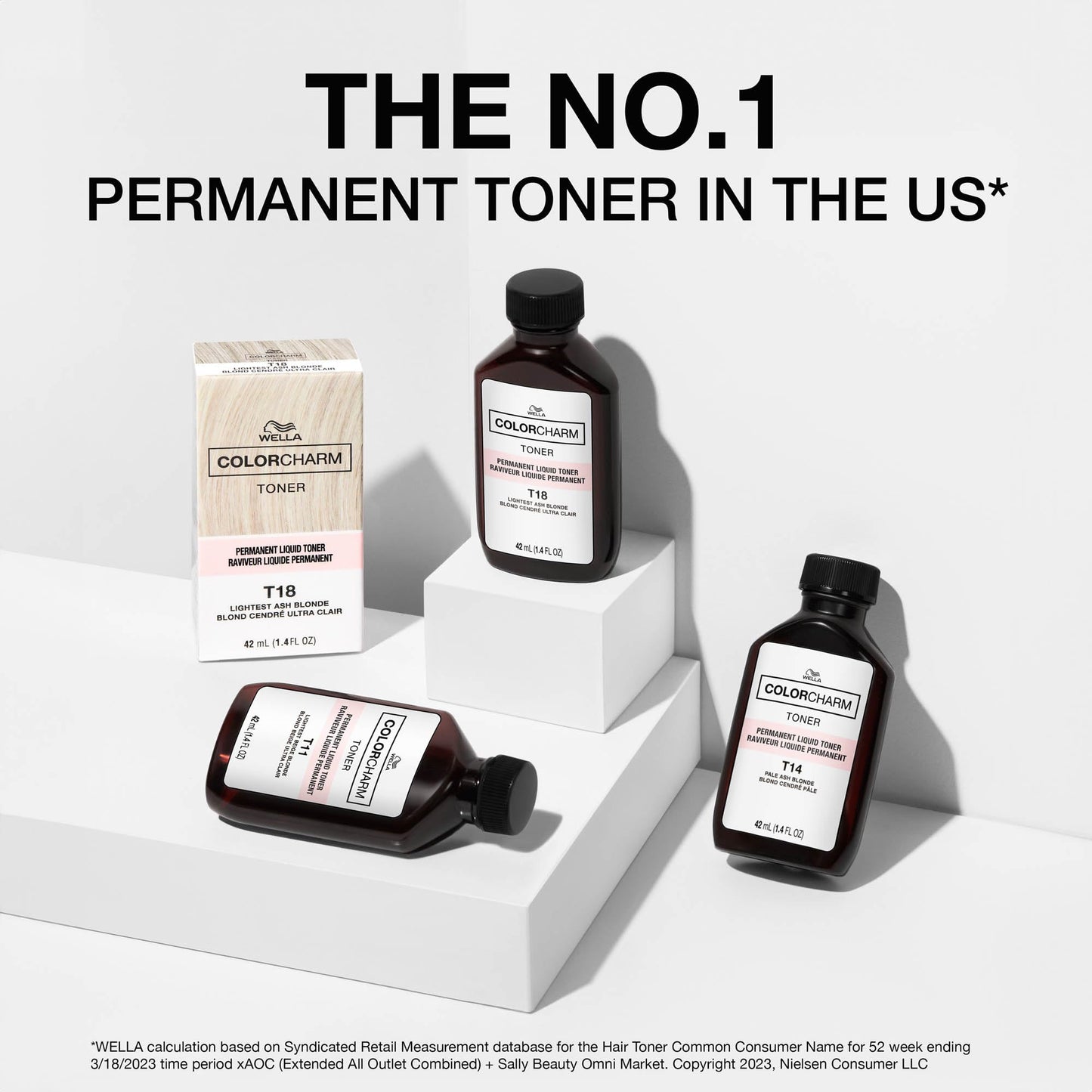 Lavender COLORCHARM Permanent Liquid Toners | Neutralize Brass | Free of Parabens | Vegan | T14 Pale Ash Blonde | 1.4 Fl Oz