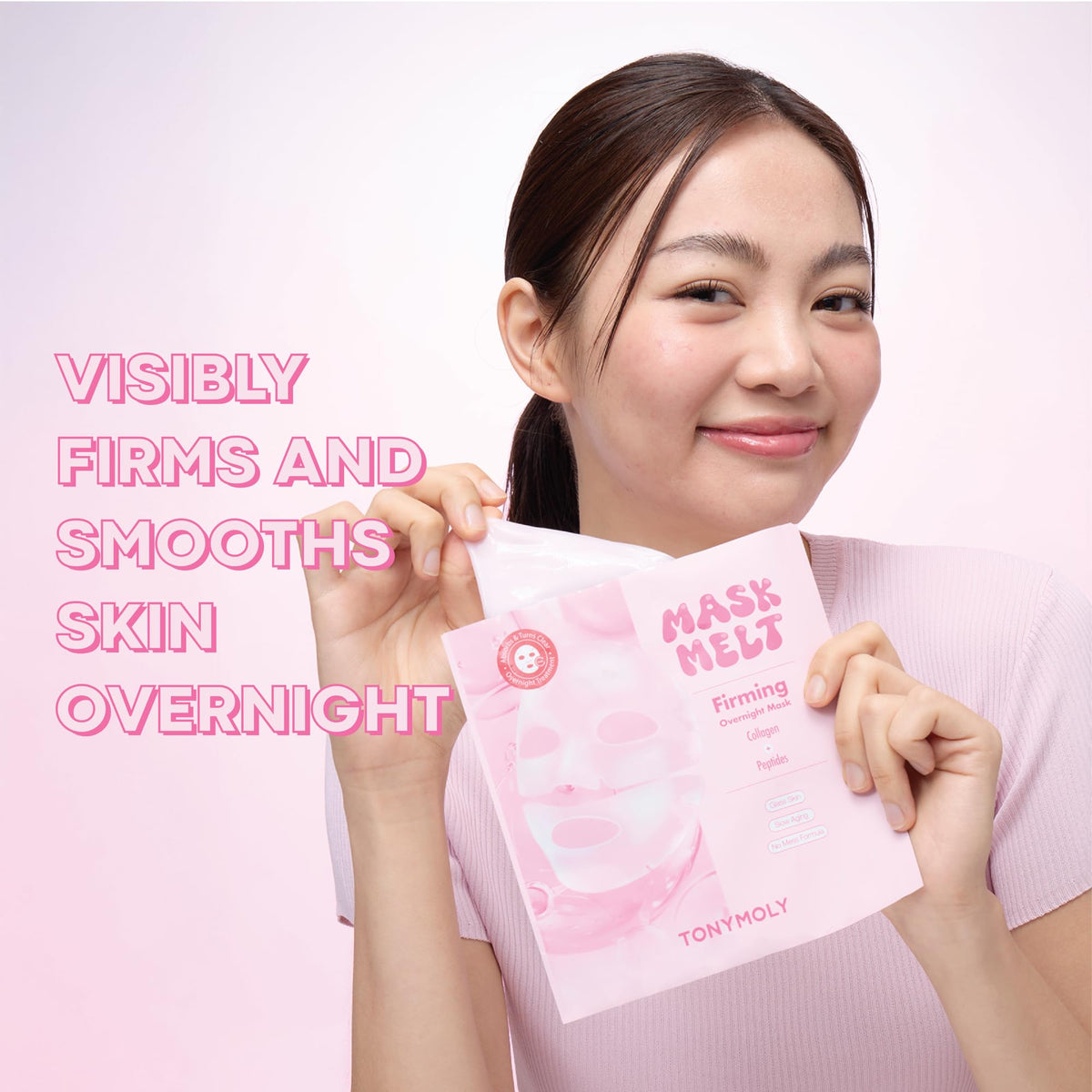 Misty Rose TONYMOLY Glass Skin Dreams Korean Overnight Face Mask Set - Collagen, PDRN