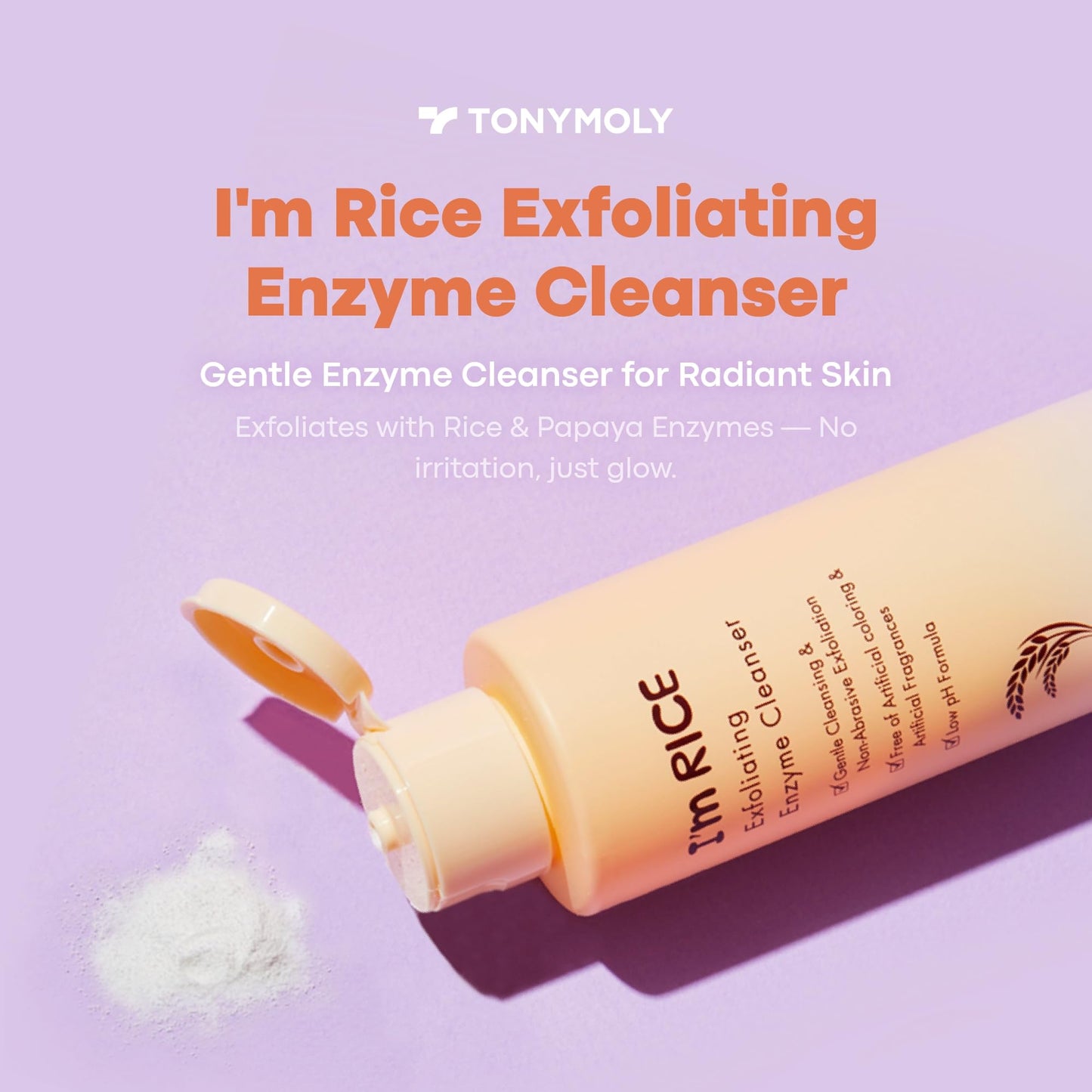 Thistle TONYMOLY I’m Rice Exfoliating Enzyme Cleanser – Rice Powder Face Wash & Papaya Enzyme Scrub, Gentle AHA Brightening Mask for Smooth Radiant Skin, 50g
