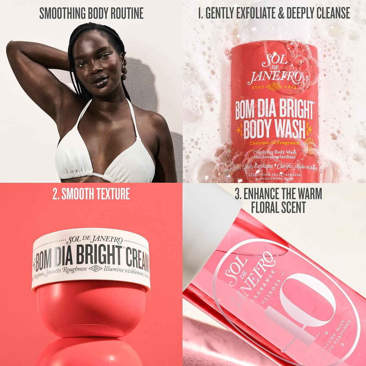 Misty Rose Sol de Janeiro Bom Dia Bright Body Cream & Cheirosa 40 Perfume Mist Duo