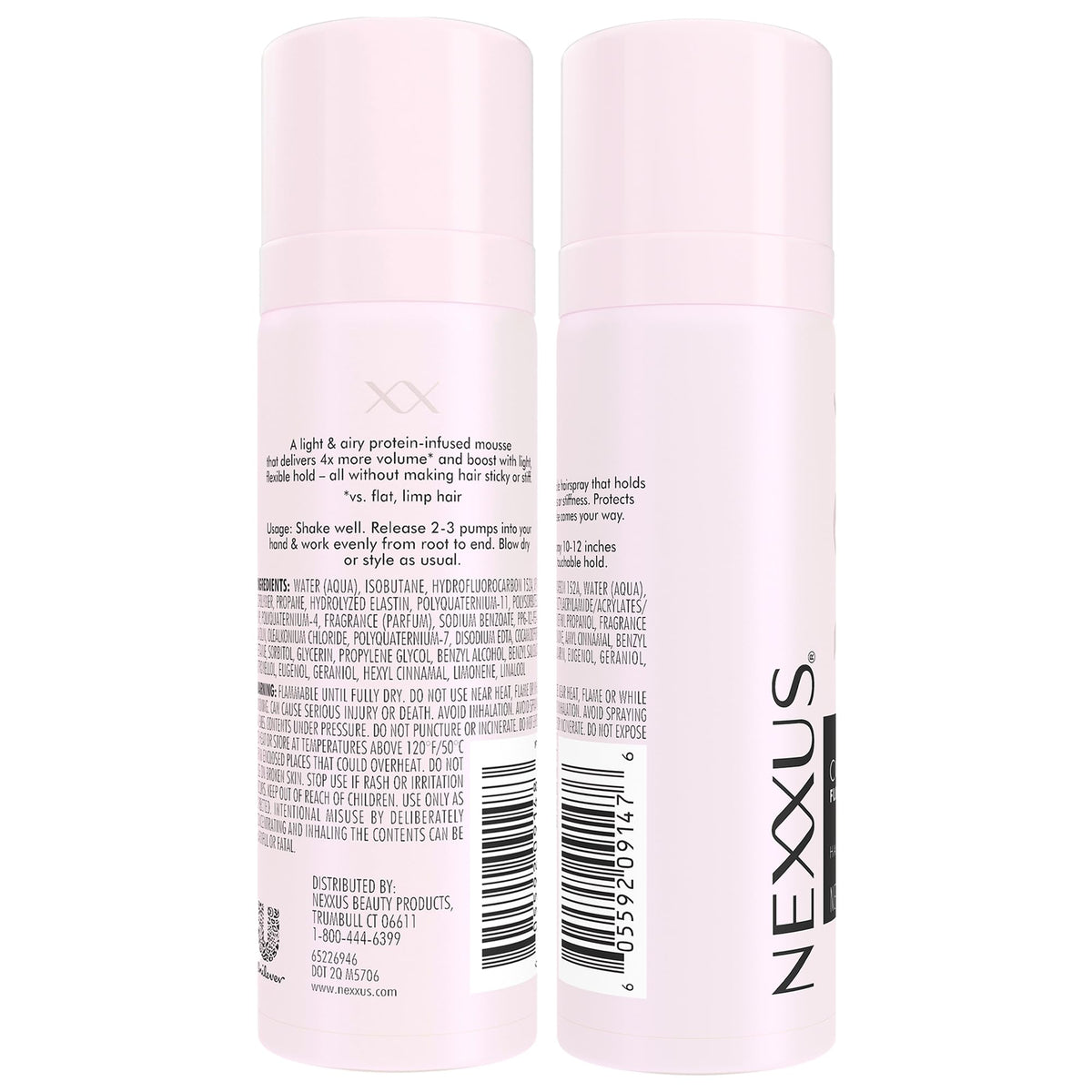 Misty Rose Nexxus Travel Mousse, Volume Medium Hold, Rose Scent 4-Pack, 2 Oz Ea