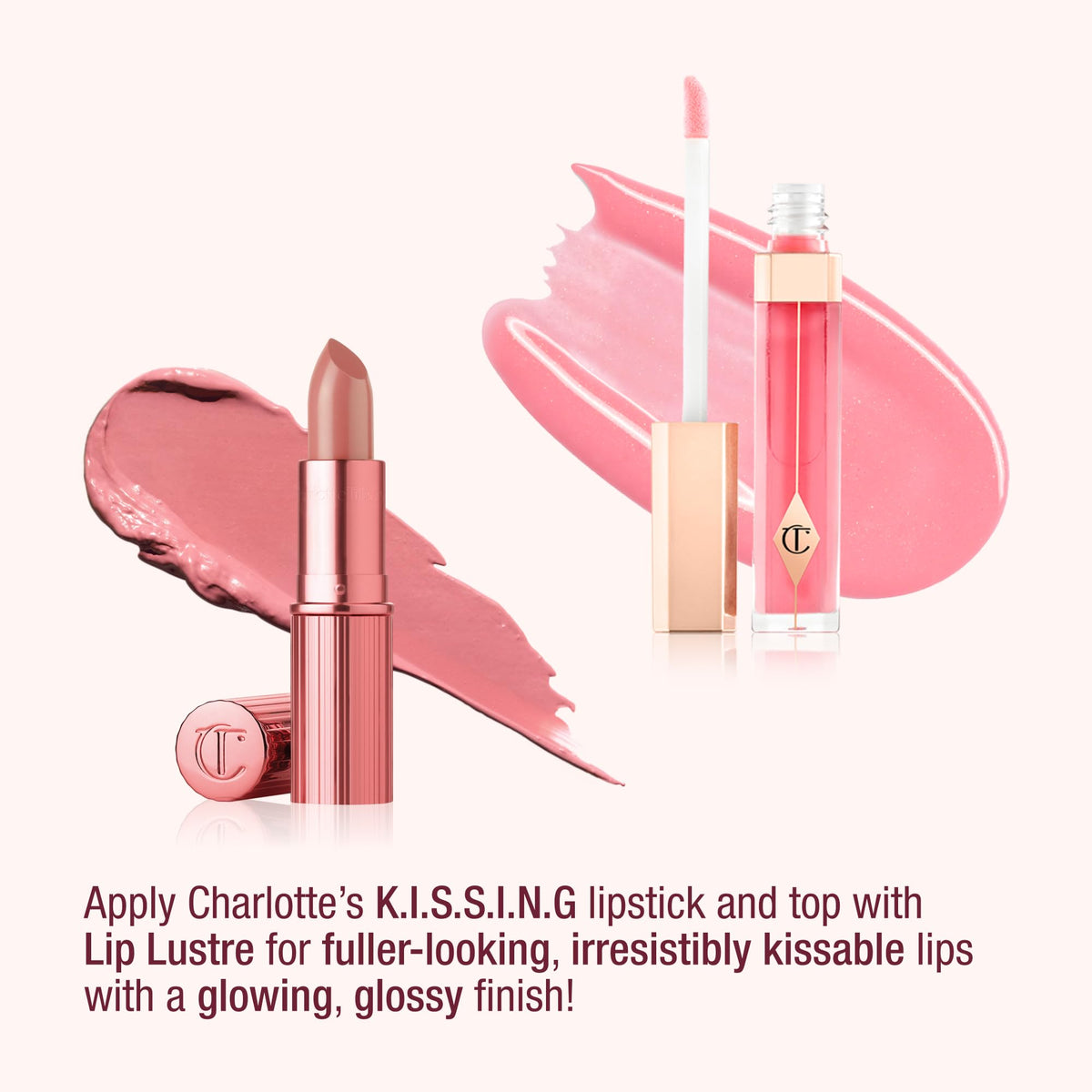 White Smoke Charlotte Tilbury Holiday Kit - AIRbrush Flawless Setting Spray + AIRbrush Flawless Finish + Icon Baby Lip Duo - Hydrating Mist & Pressed Setting Powder Kit with Pink Lipstick Gloss Set