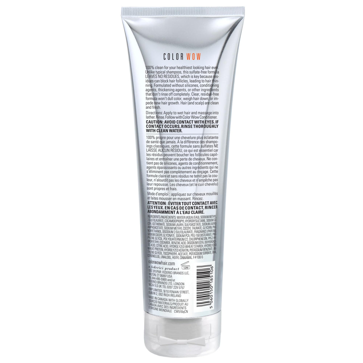 White Smoke COLOR WOW Color Security Shampoo – Sulfate-Free, Residue-Free Formula