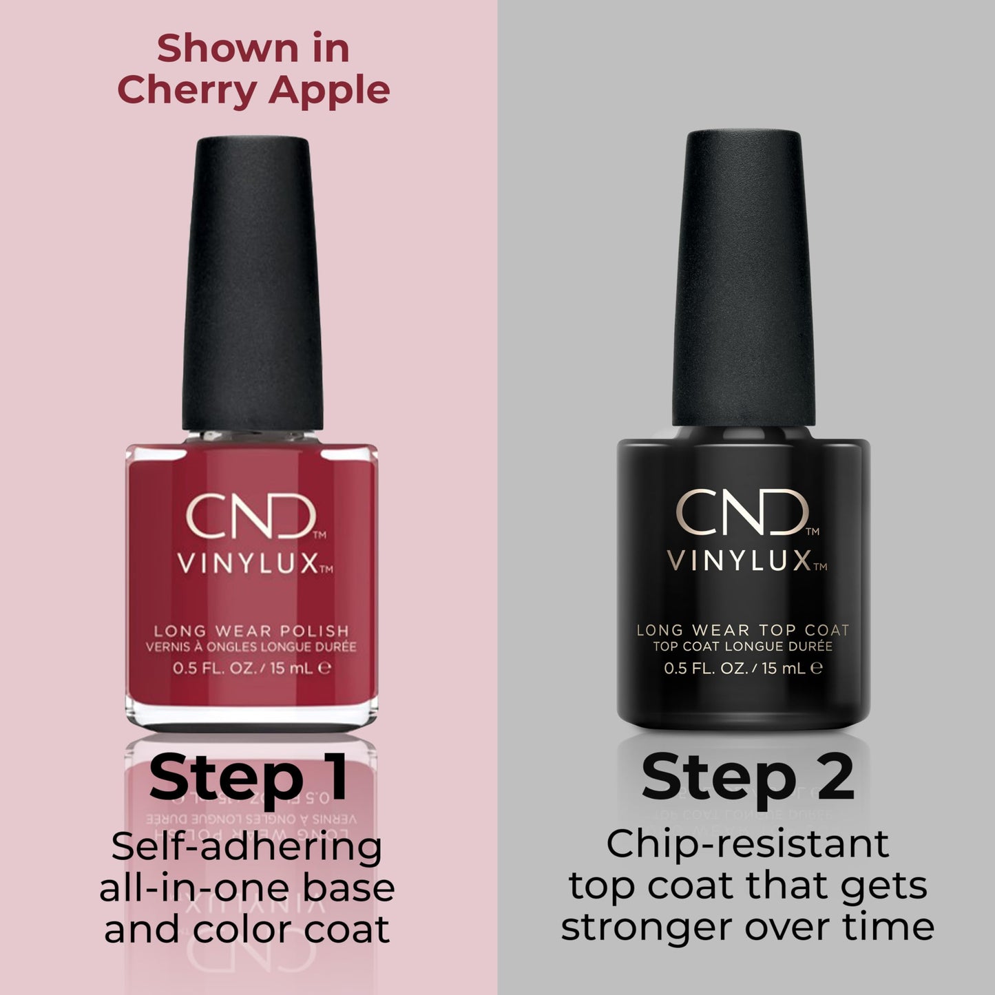 Gray CND Vinylux Longwear Pink Nail Polish, Gel-like Shine & Chip Resistant Color, 0.5 Fl Oz