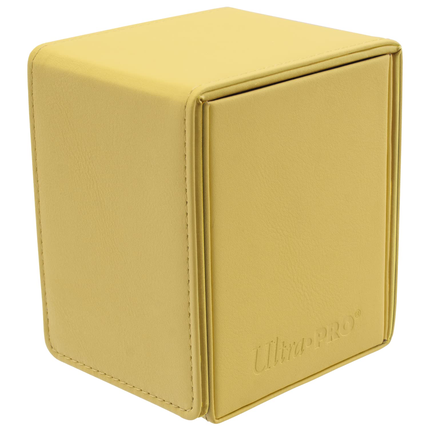 Dark Khaki Ultra Pro - Vivid Alcove Flip Card Deck Box (Yellow) - Stores & Protects Up To 100 Standard Size Collectible Cards, Baseball, Gaming, Sports or Any Standard Size Cards In Collections