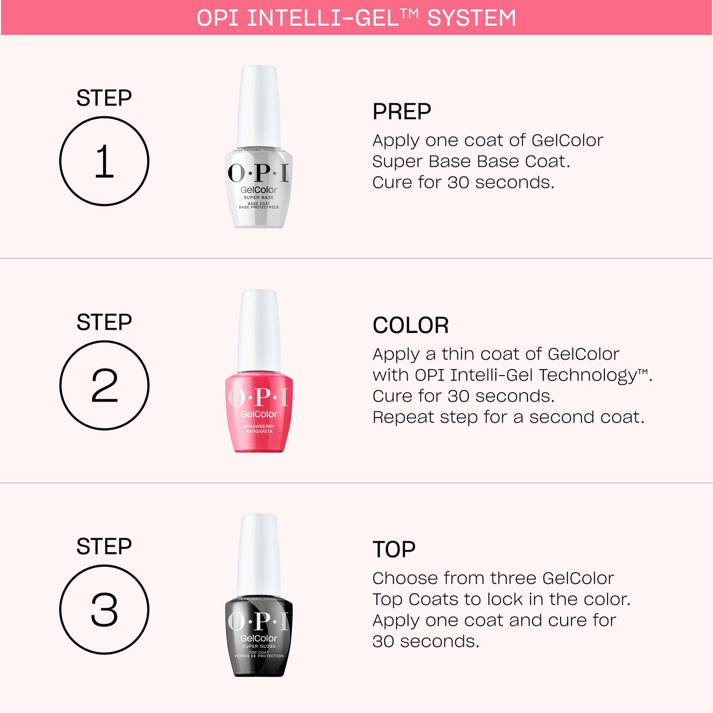 White Smoke OPI GelColor Super Gloss Top Coat | LED Cure Gel Nail Polish with High Shine Finish | Protects Color, Scratch-Resistant & Prevents Chipping | 0.5 Fl Oz
