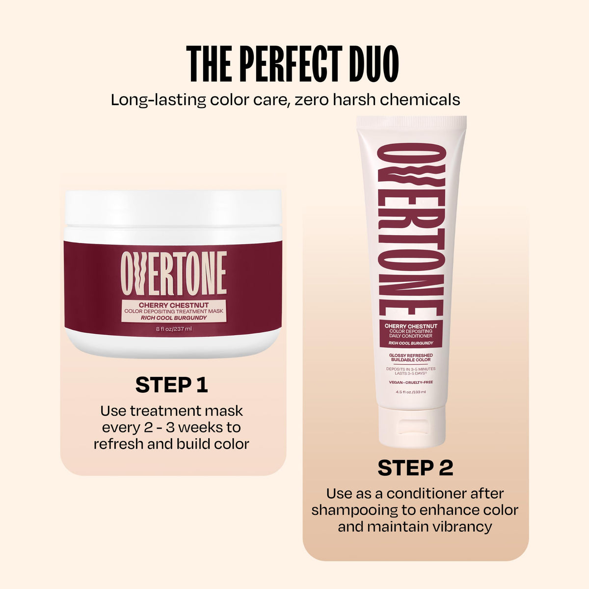 Seashell OVERTONE® Semi-Permanent Color Depositing Conditioner, Cherry Chestnut