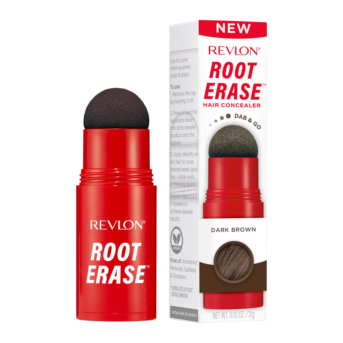 White Smoke Revlon Root Erase Hair Concealer, Instant Root Touch Up, 02 Dark Brown