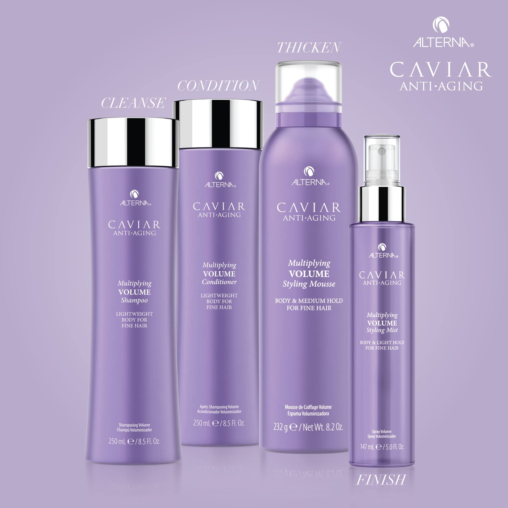 Gray Alterna Caviar Anti-Aging Multiplying Volume Shampoo and Conditioner Standard Set, 8.5oz each | For Fine, Thin Hair | Create Instant Volume and Thickness | Sulfate Free