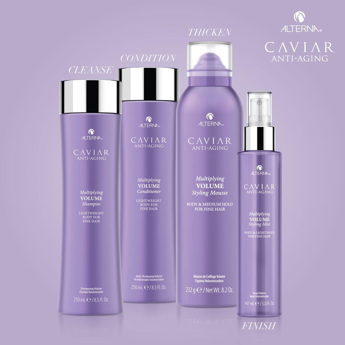 Gray Alterna Haircare CAVIAR Anti-Aging Multiplying Volume Shampoo Travel Size 1.35 Fl Oz | For Fine, Limp or Thin Hair | Create Instant Volume and Thickness | Sulfate Free