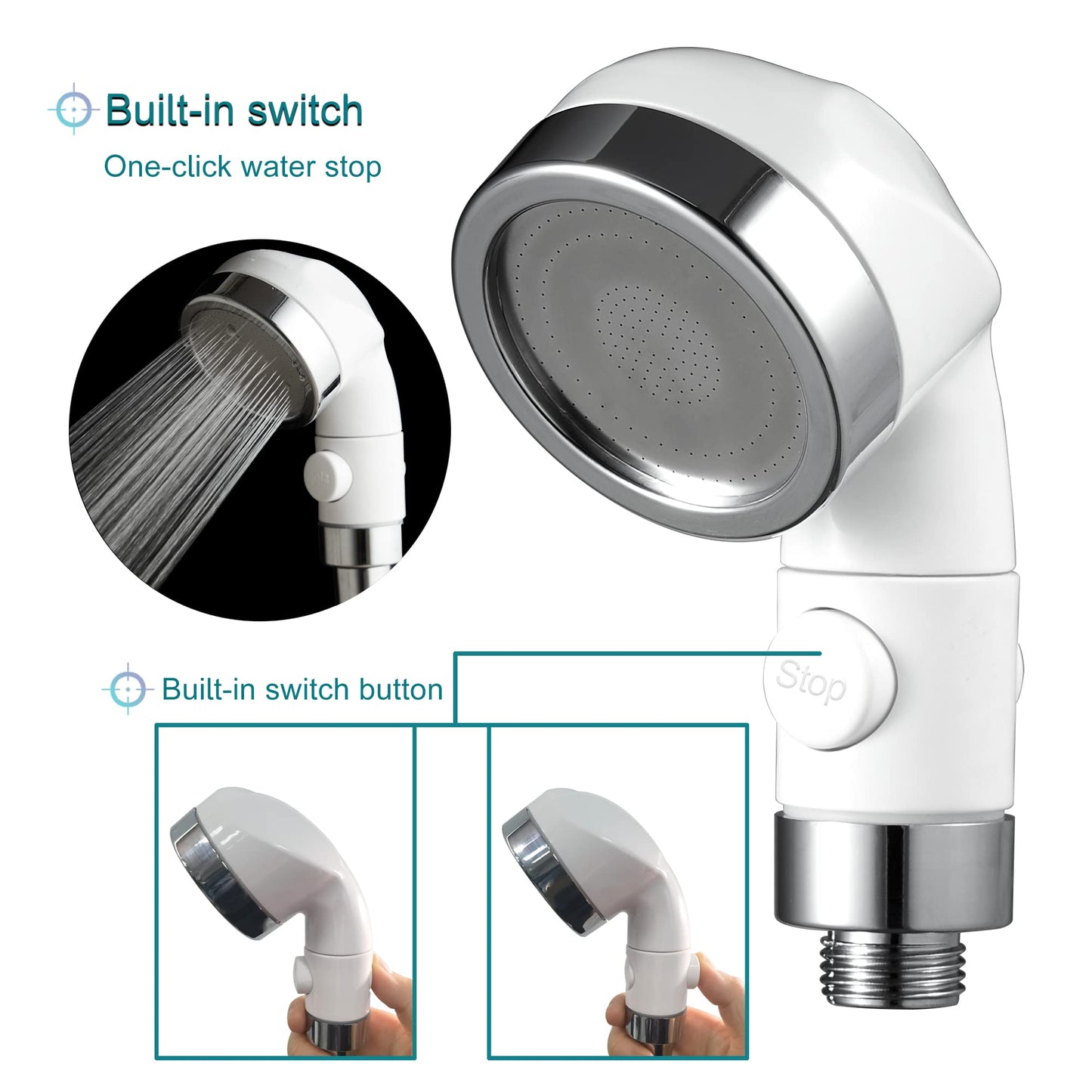 White Smoke U-BCOO Sink Spray Rubber Hose Portable Shampoo Sprayer (Style 2)