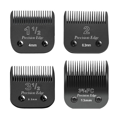 Dark Slate Gray 4 Pcs Professional Detachable Replacement Stainless steel knife set,compatible with Andis AGC,BDC,BGC,MBG Series,oster Classic 76/Star-Teq/Power-Teq Clippers，Cut Length 5/32-Inch to 1/2-Inch