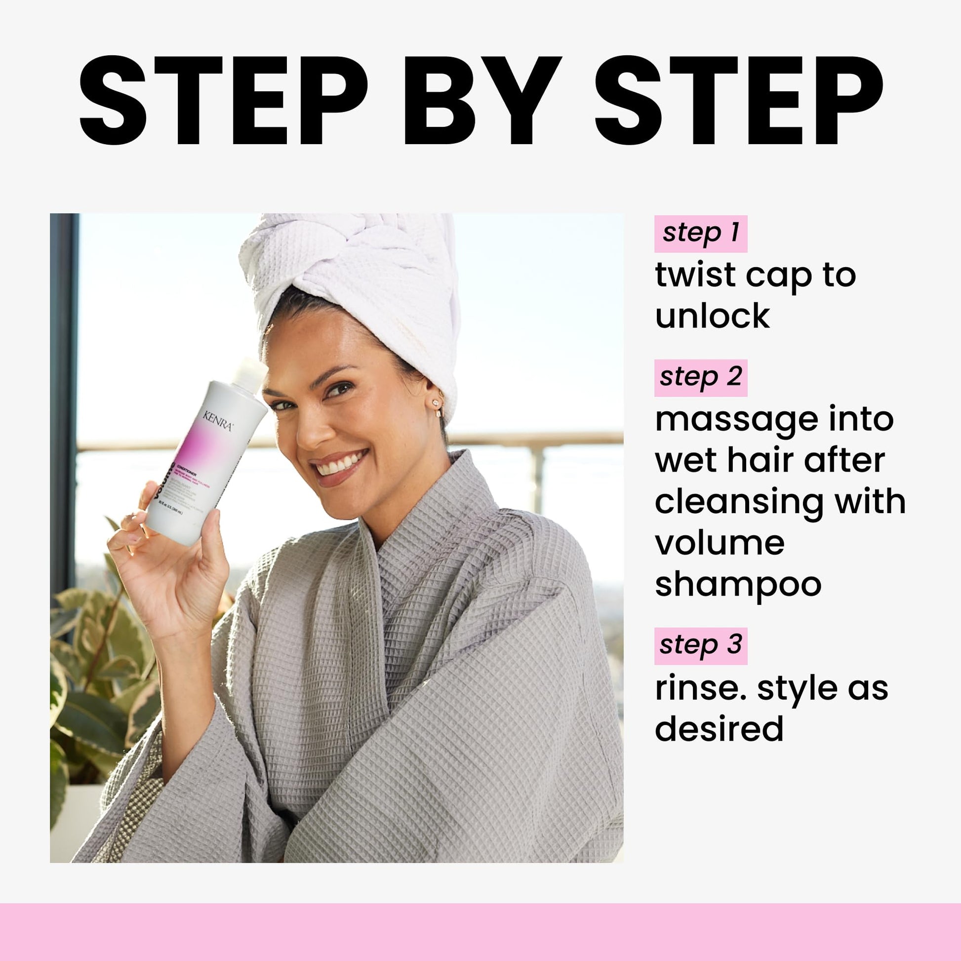 White Smoke Kenra Professional Volume Conditioner | Creates Body, Bounce & Fullness | Increases Volume up to 45% | Adds Shine | Color Safe | Fine To Normal Hair