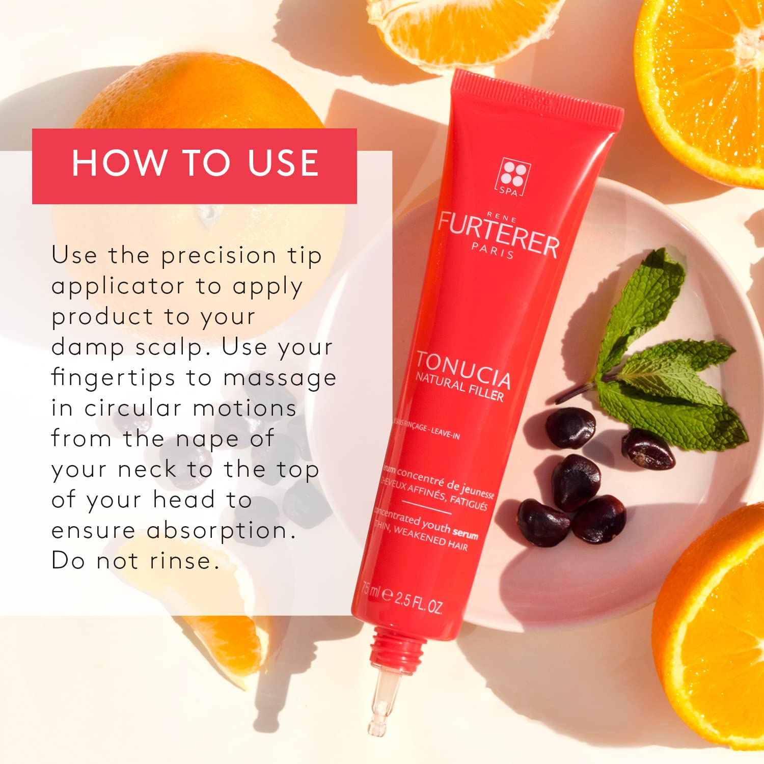 Seashell René Furterer TONUCIA Concentrated Youth Serum - For Thin, Weakened Hair Due to Aging - Collagen-Boosting Pro-Youth Ritual - 2.5 fl. oz.