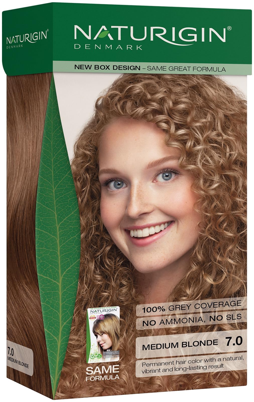 Dark Olive Green Naturigin Ammonia Free Permanent Hair Color for Women, 7.0 Medium Blonde